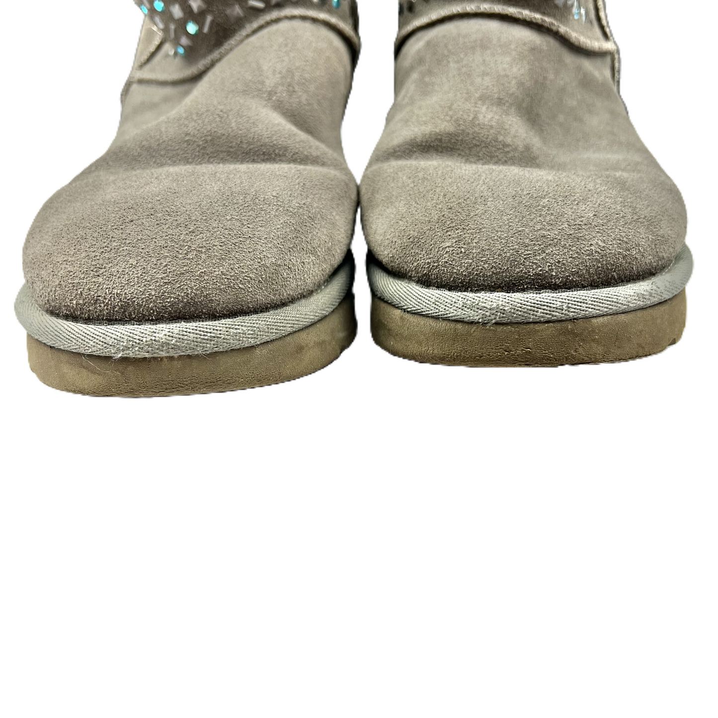 Grey Boots Ankle Flats By Ugg, Size: 10