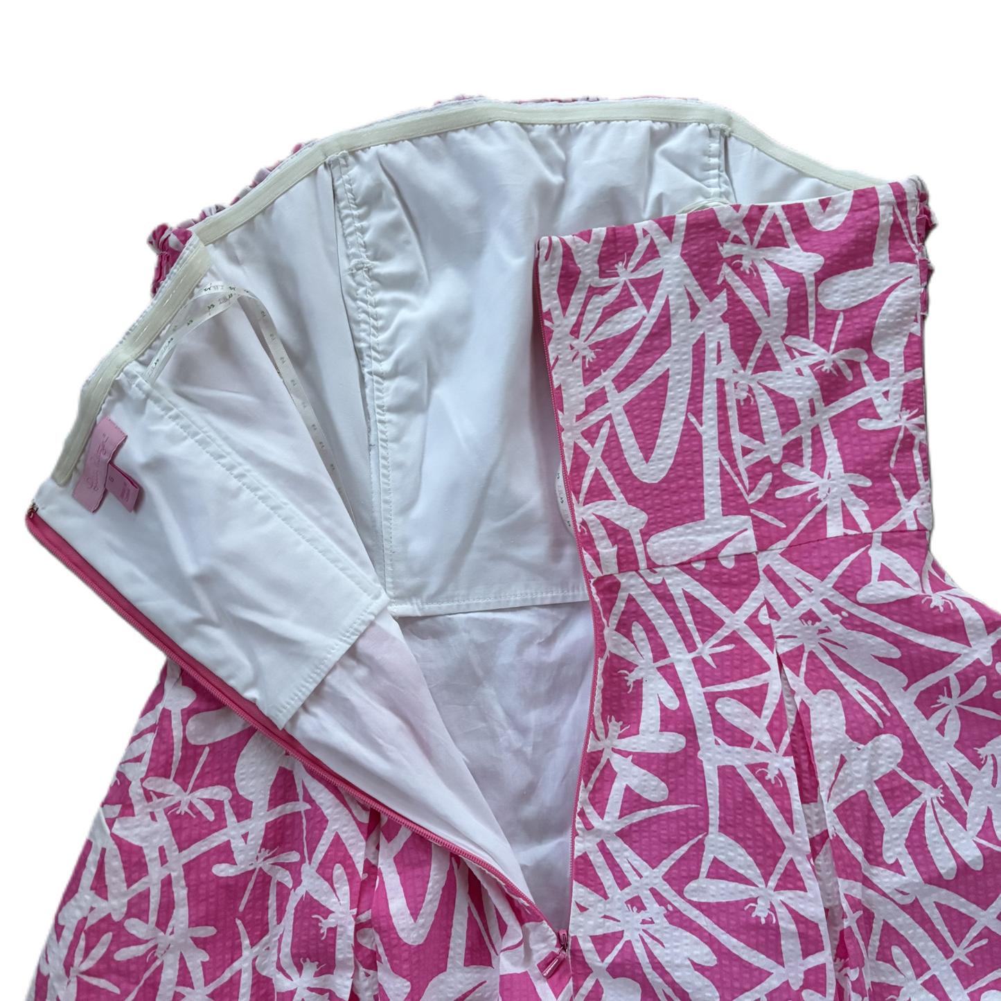 Dress Designer By Lilly Pulitzer In Pink & White, Size: S