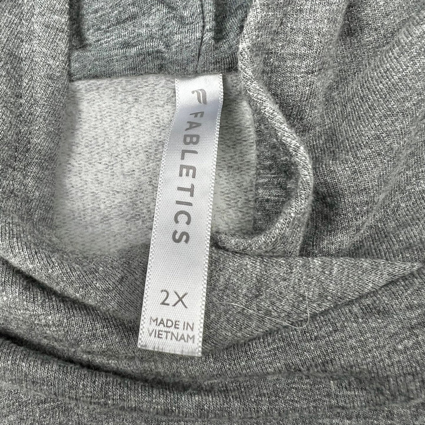 Grey Athletic Sweatshirt Hoodie By Fabletics, Size: 2x
