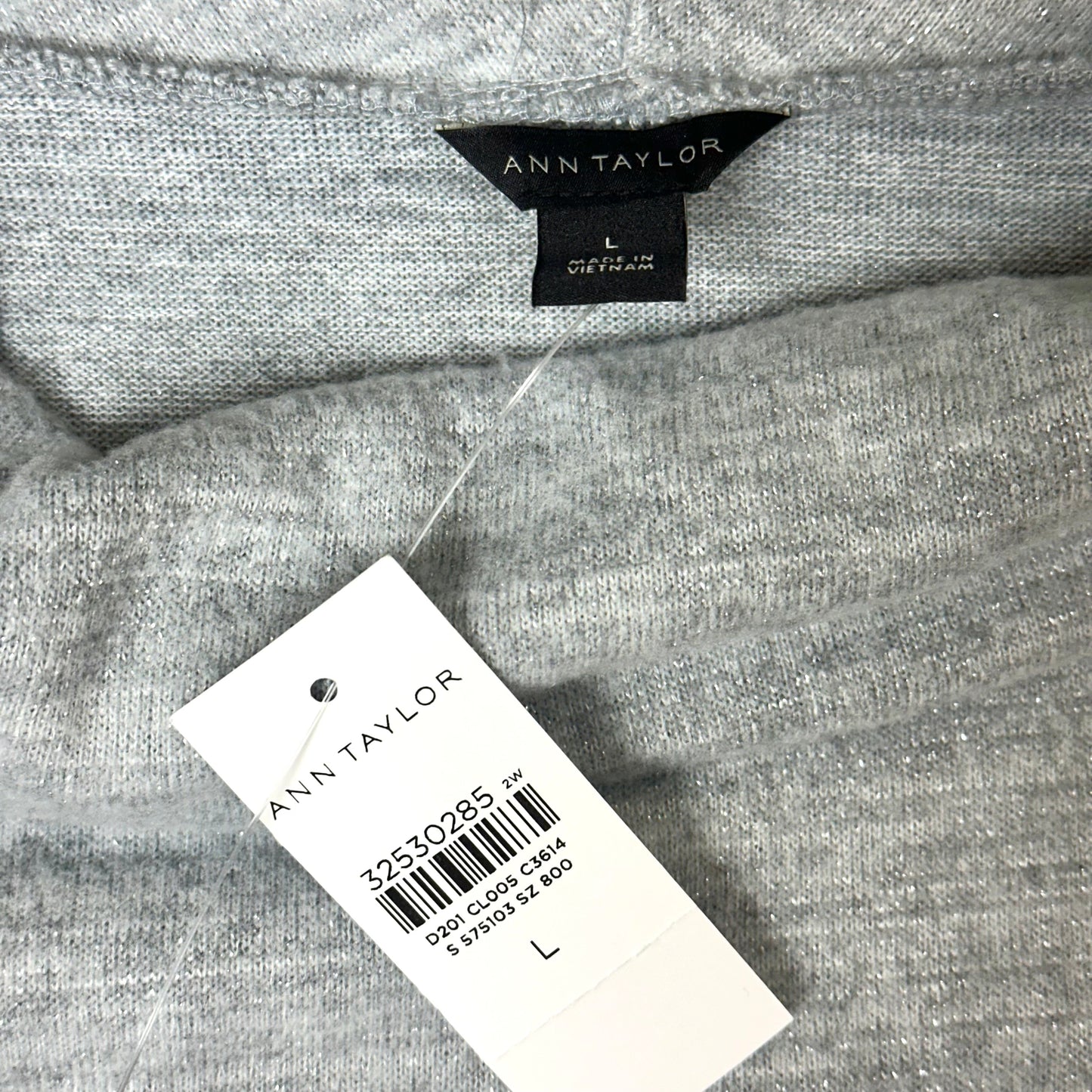 Top Long Sleeve By Ann Taylor In Grey, Size: L