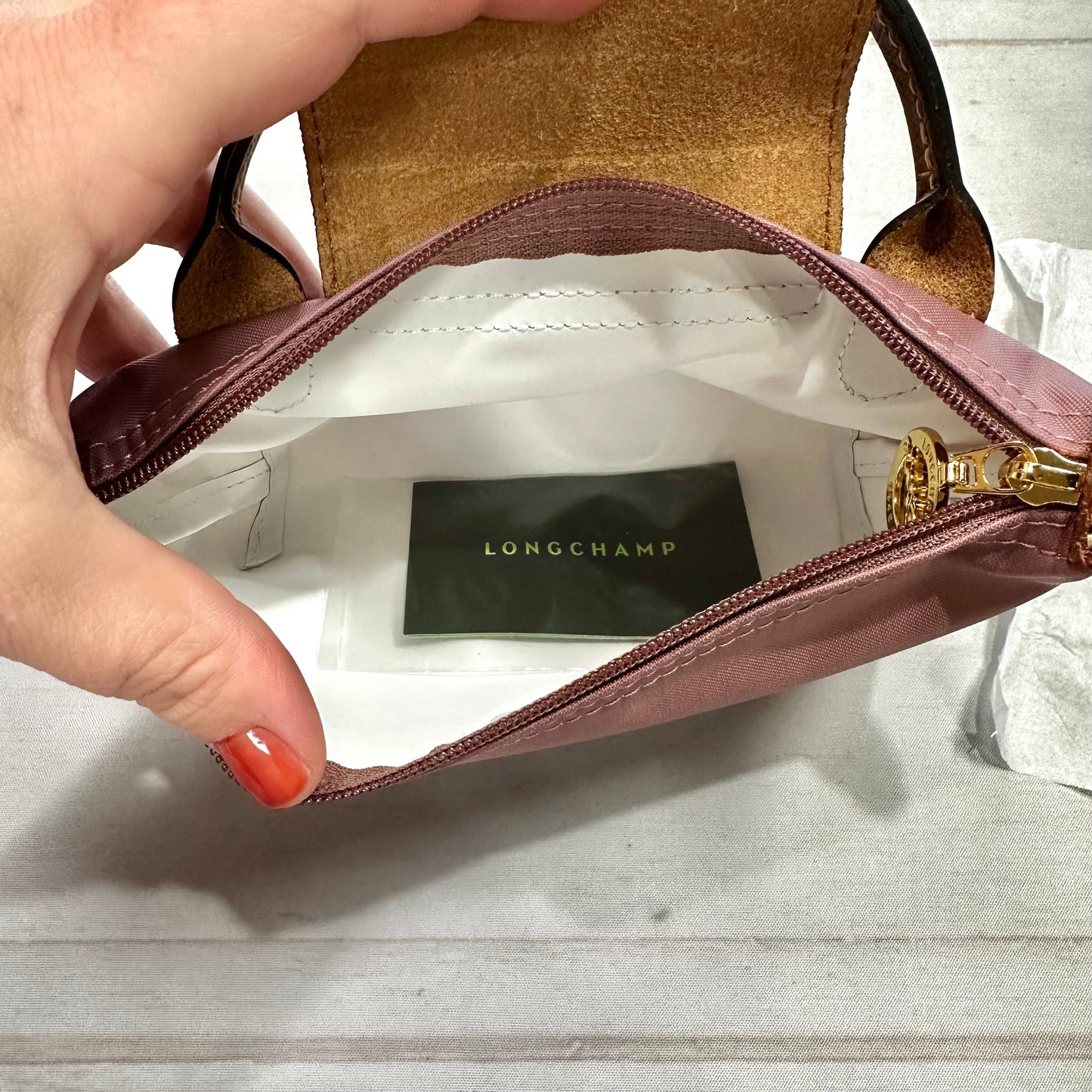 Makeup Bag Designer By Longchamp, Size: Small