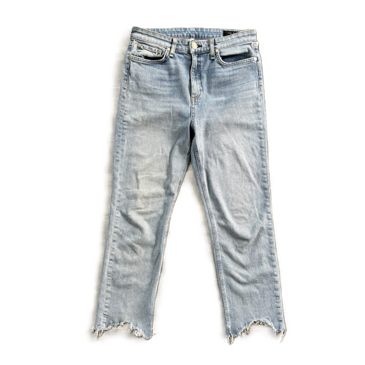 Jeans Straight By Rag & Bone Jeans in Blue Denim, Size: 8