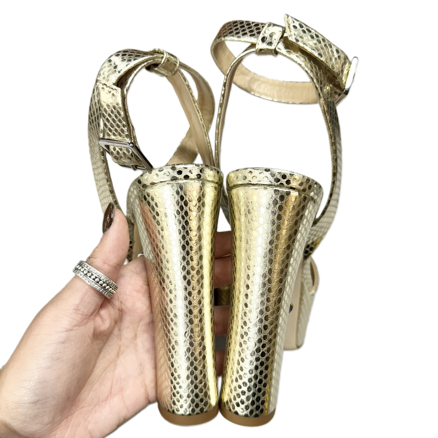 Sandals Designer By Giuseppe Zanotti In Gold, Size: 7