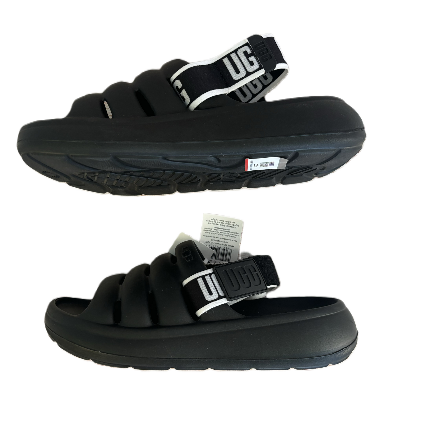 Sandals Designer By Ugg In Black, Size: 6