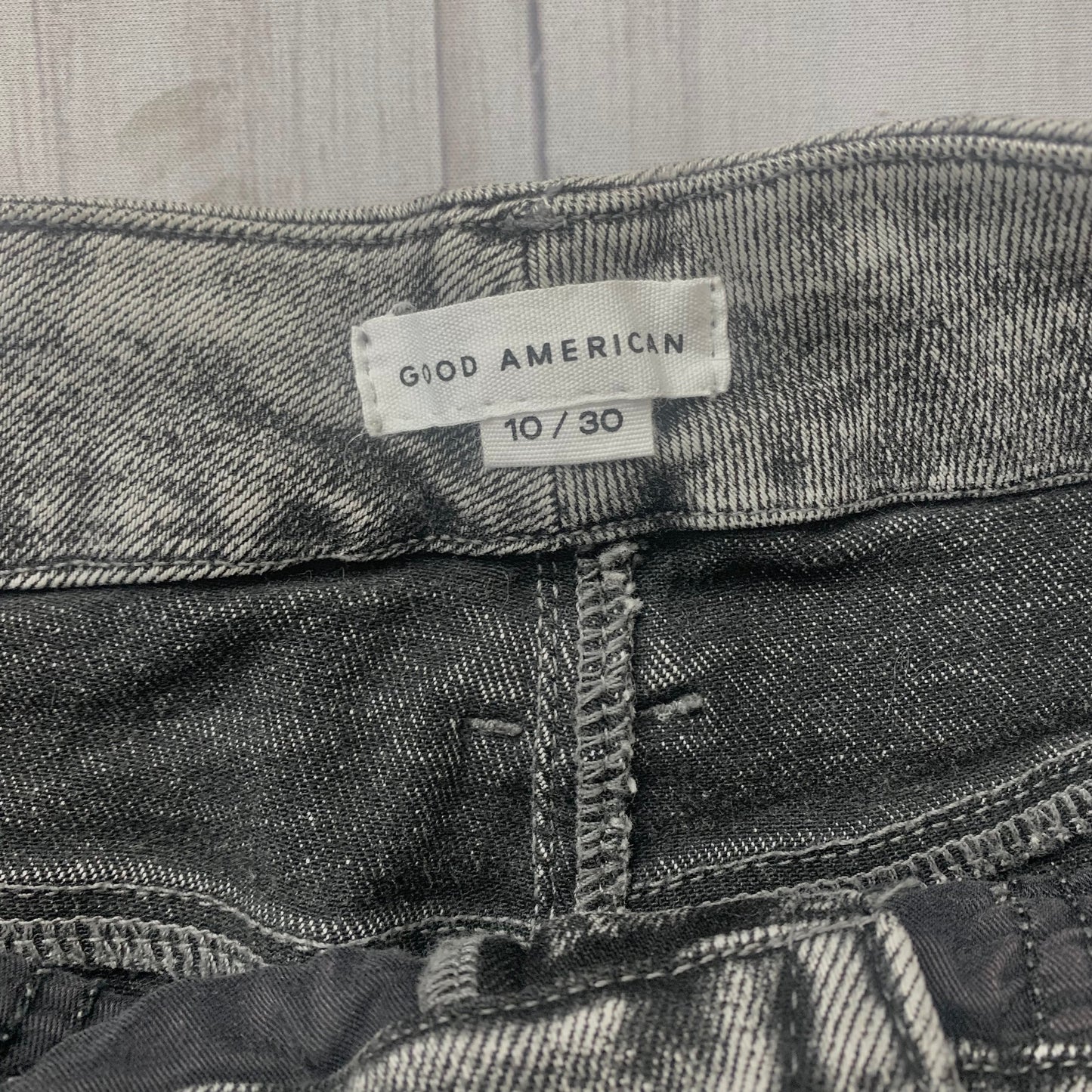 Jeans Skinny By Good American In Grey Denim, Size: 10