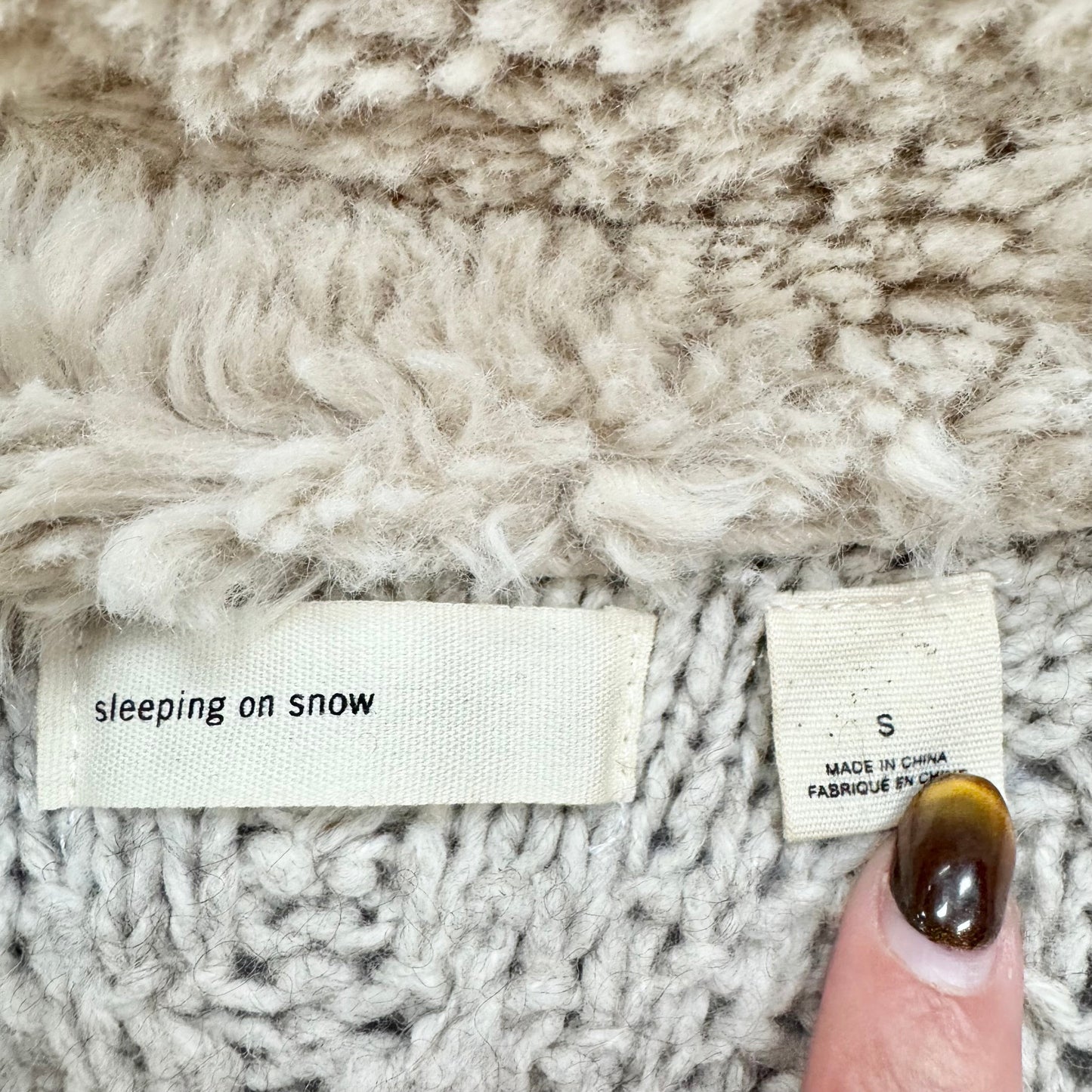 Sweater Cardigan By Sleeping On Snow In Taupe, Size: S