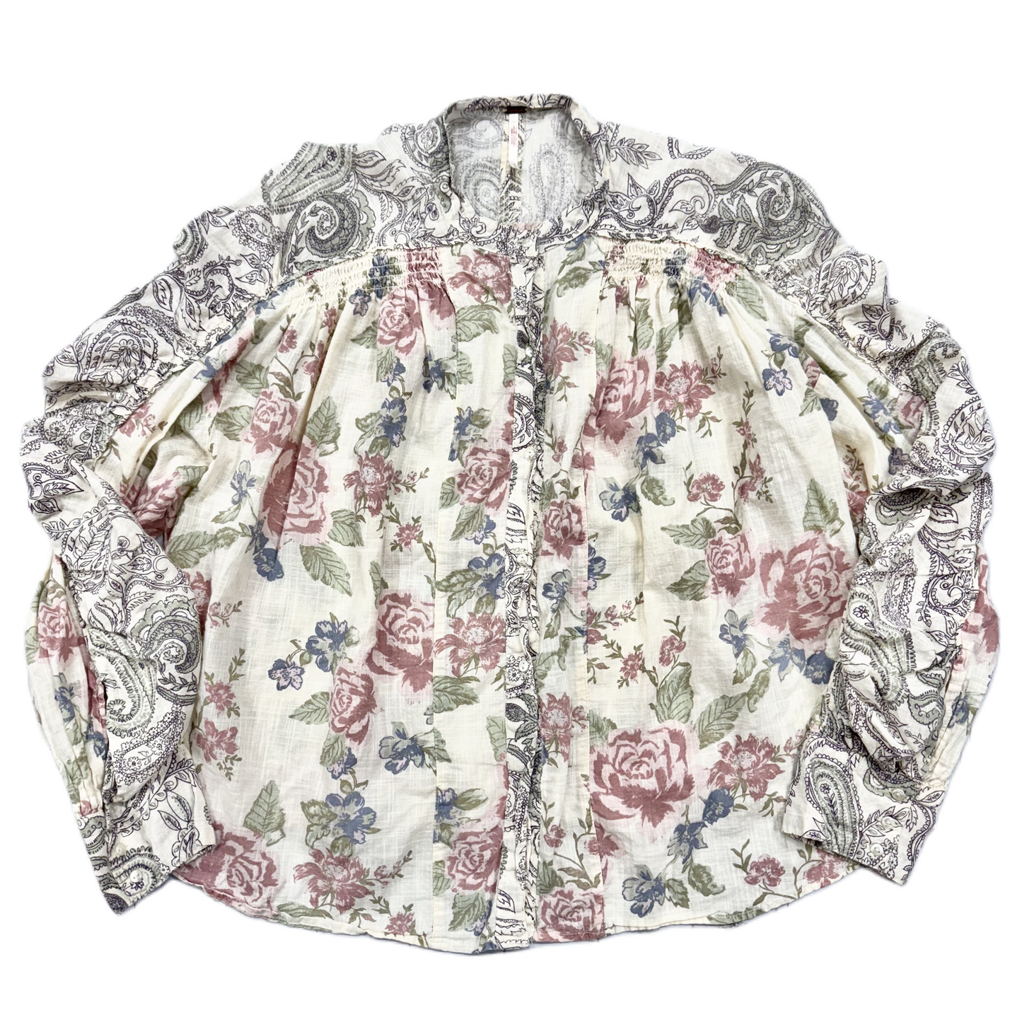 Top Long Sleeve By Free People In Floral Print, Size: S