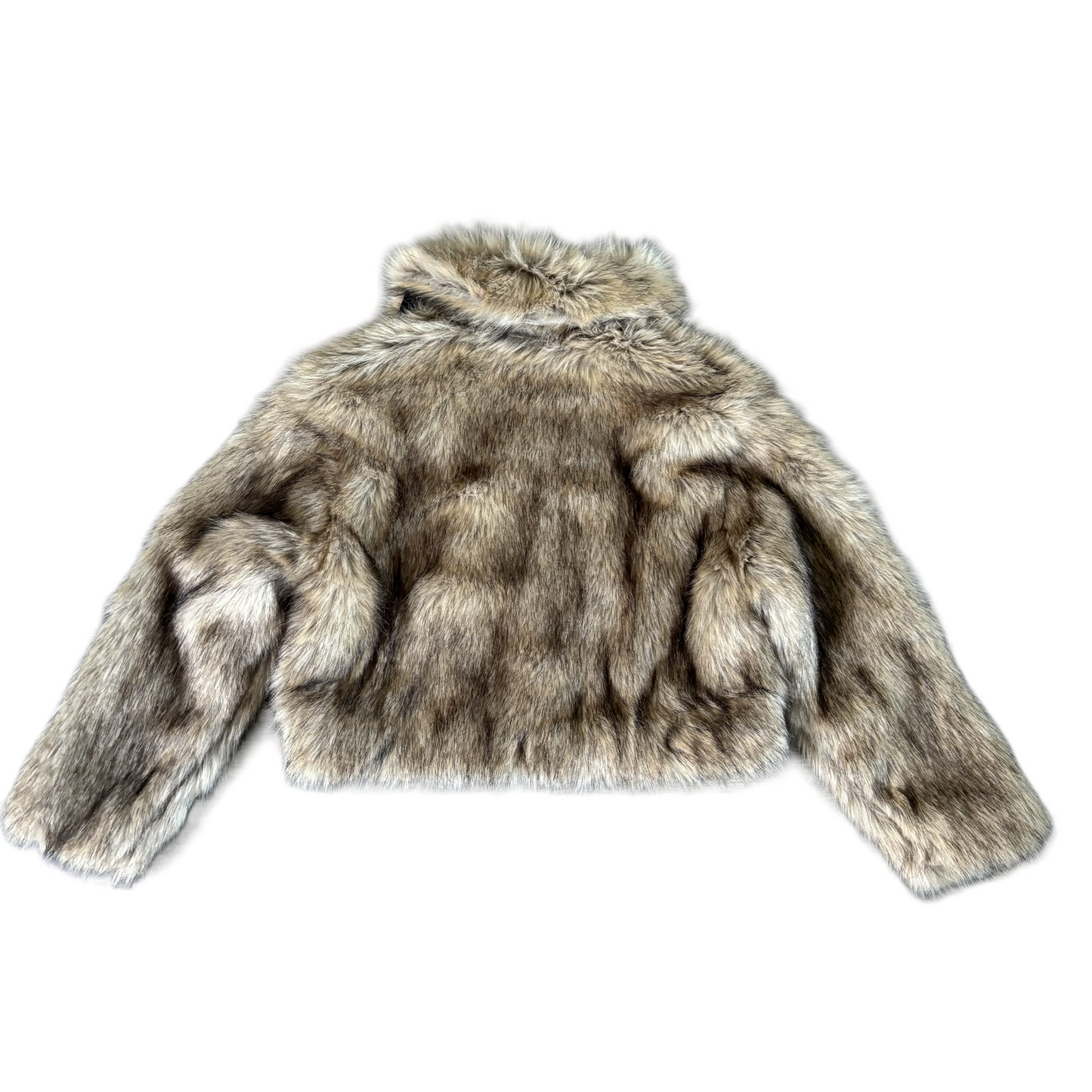 Jacket Faux Fur & Sherpa By Forever 21 In Brown, Size: L