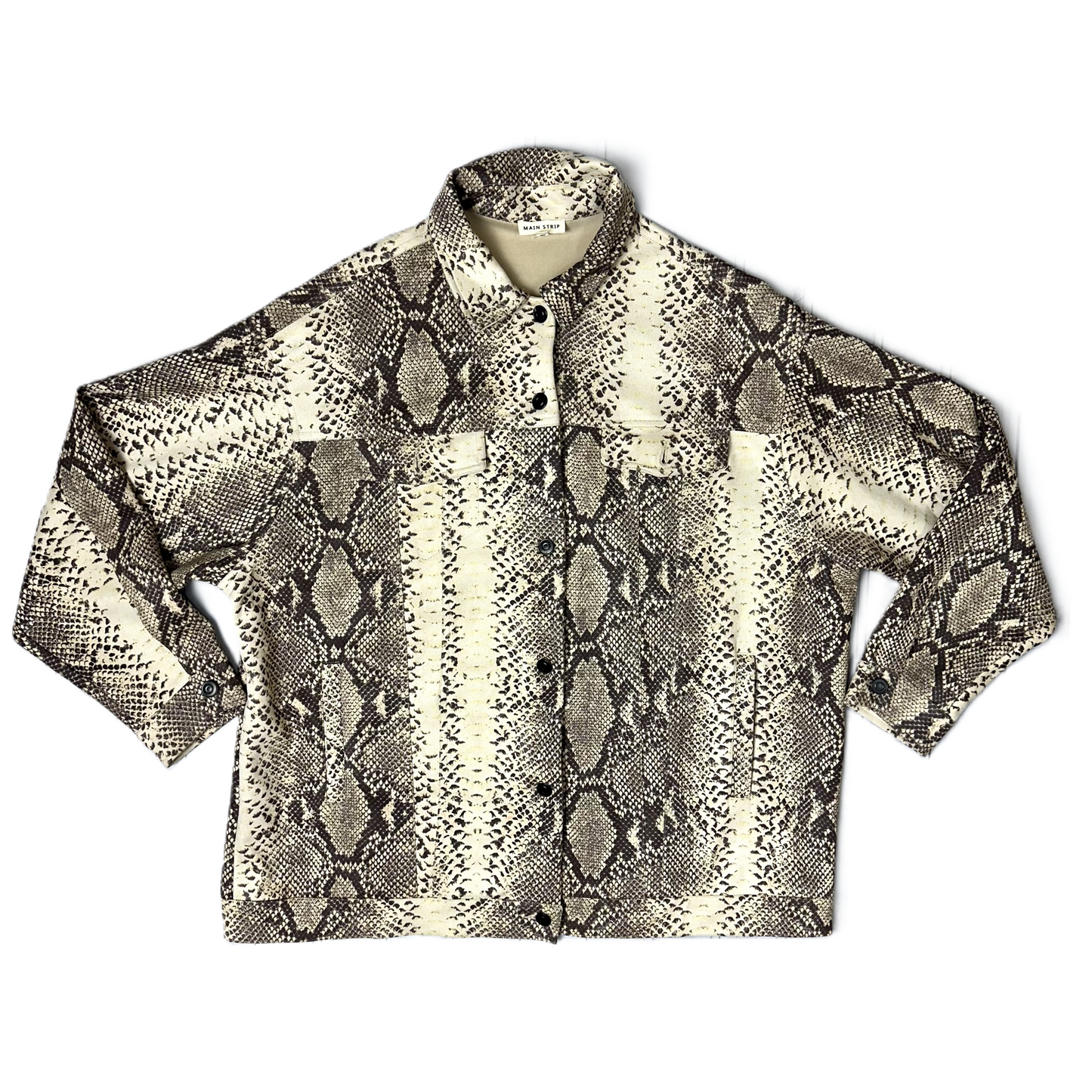 Jacket Shirt By Main Strip In Snakeskin Print, Size: M