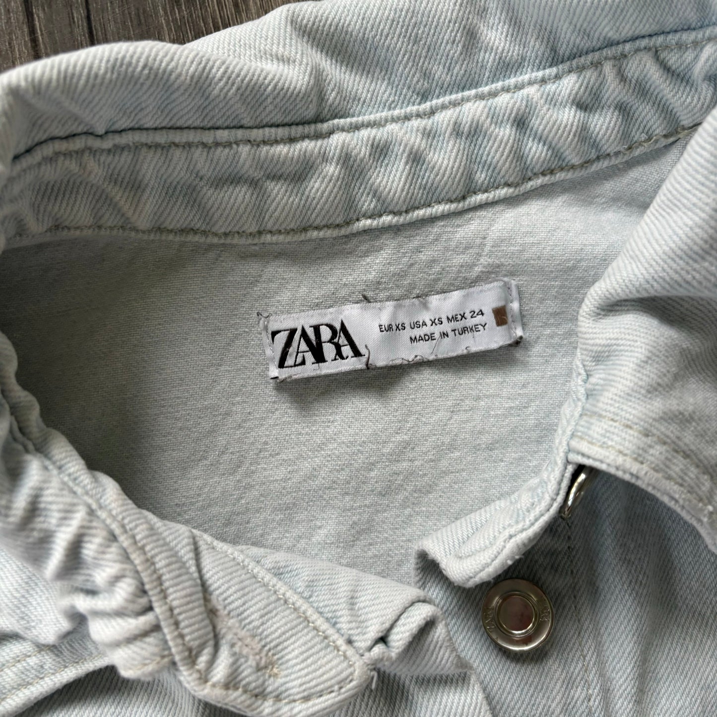 Jacket Denim By Zara In Blue Denim, Size: Xs