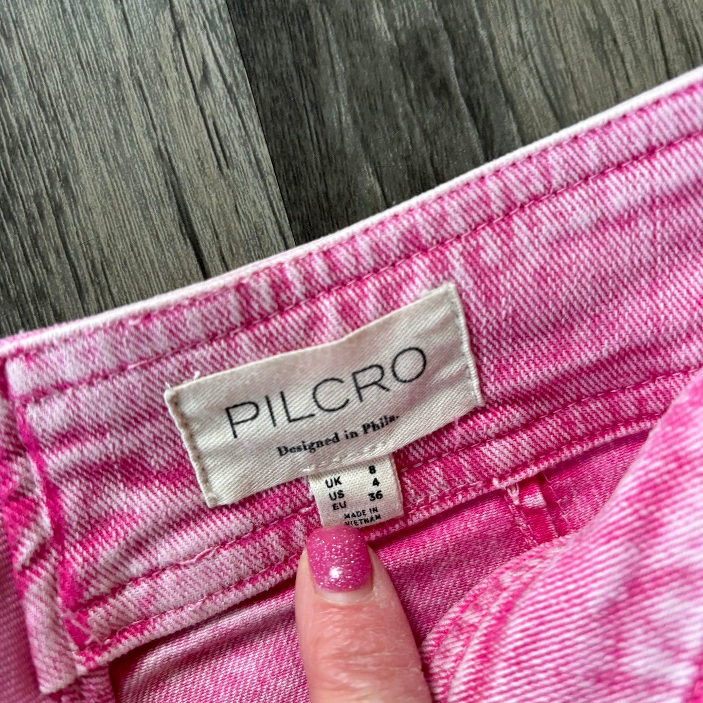 Skirt Mini & Short By Pilcro In Pink Denim, Size: 4