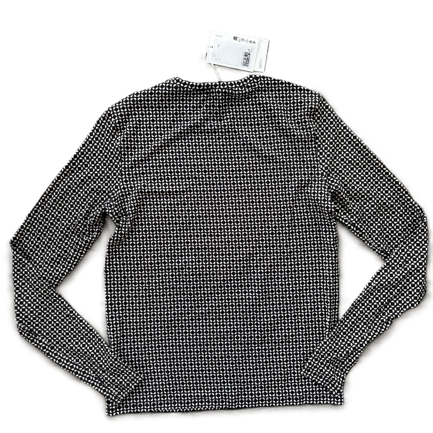 Top Long Sleeve By Cos In Black & White, Size: L