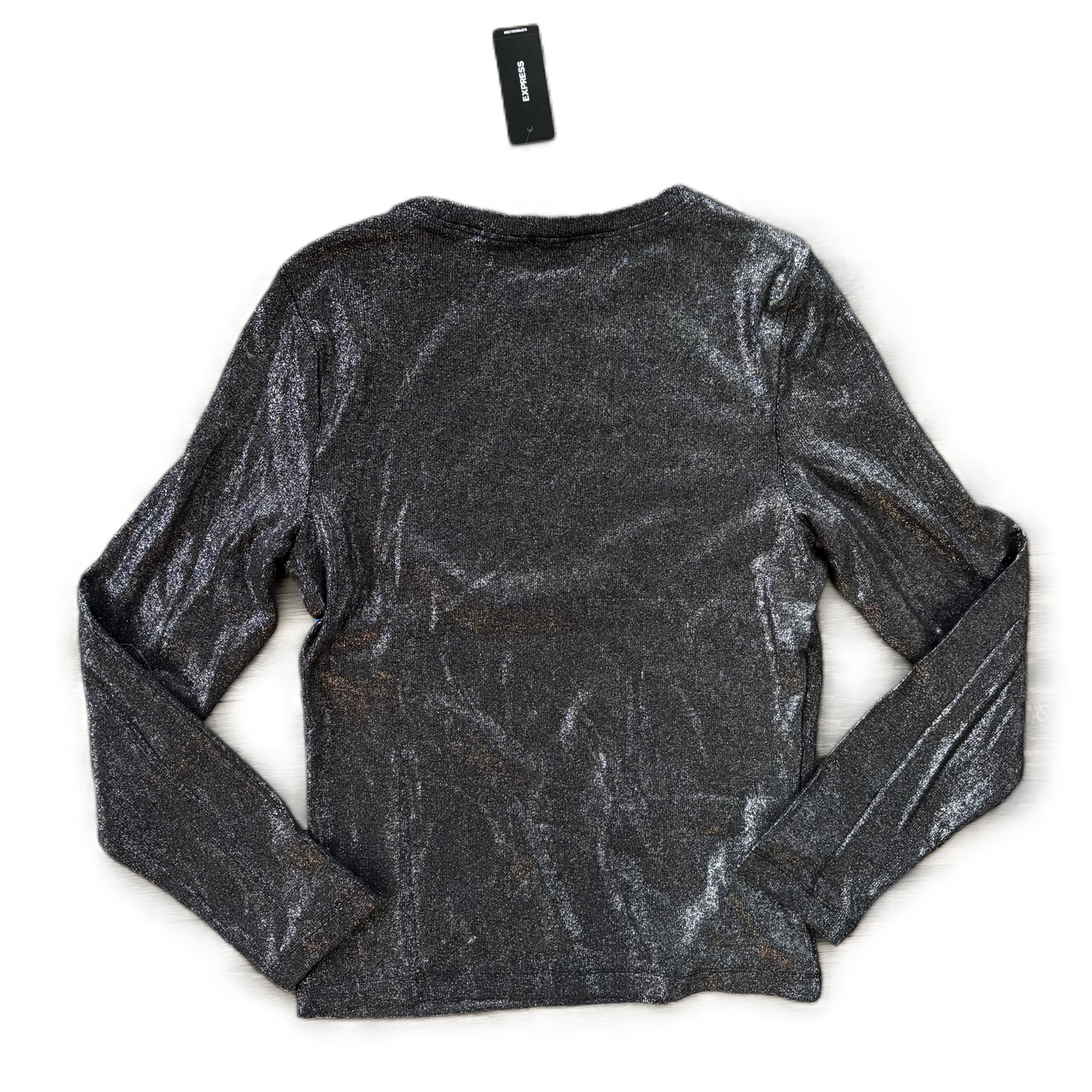 Top Long Sleeve By Express In Silver, Size: L