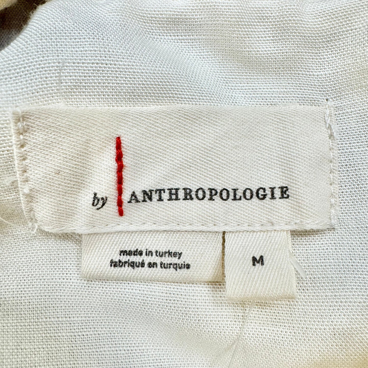 Top 3/4 Sleeve By Anthropologie In Cream, Size: M