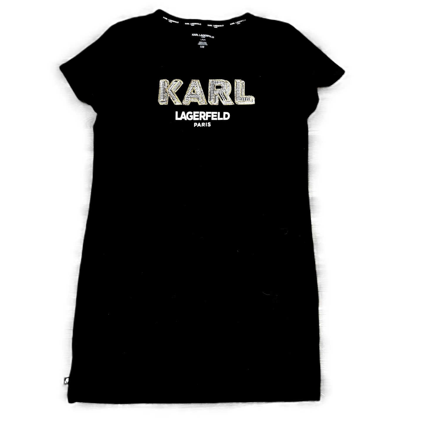 Dress Designer By Karl Lagerfeld In Black, Size: L