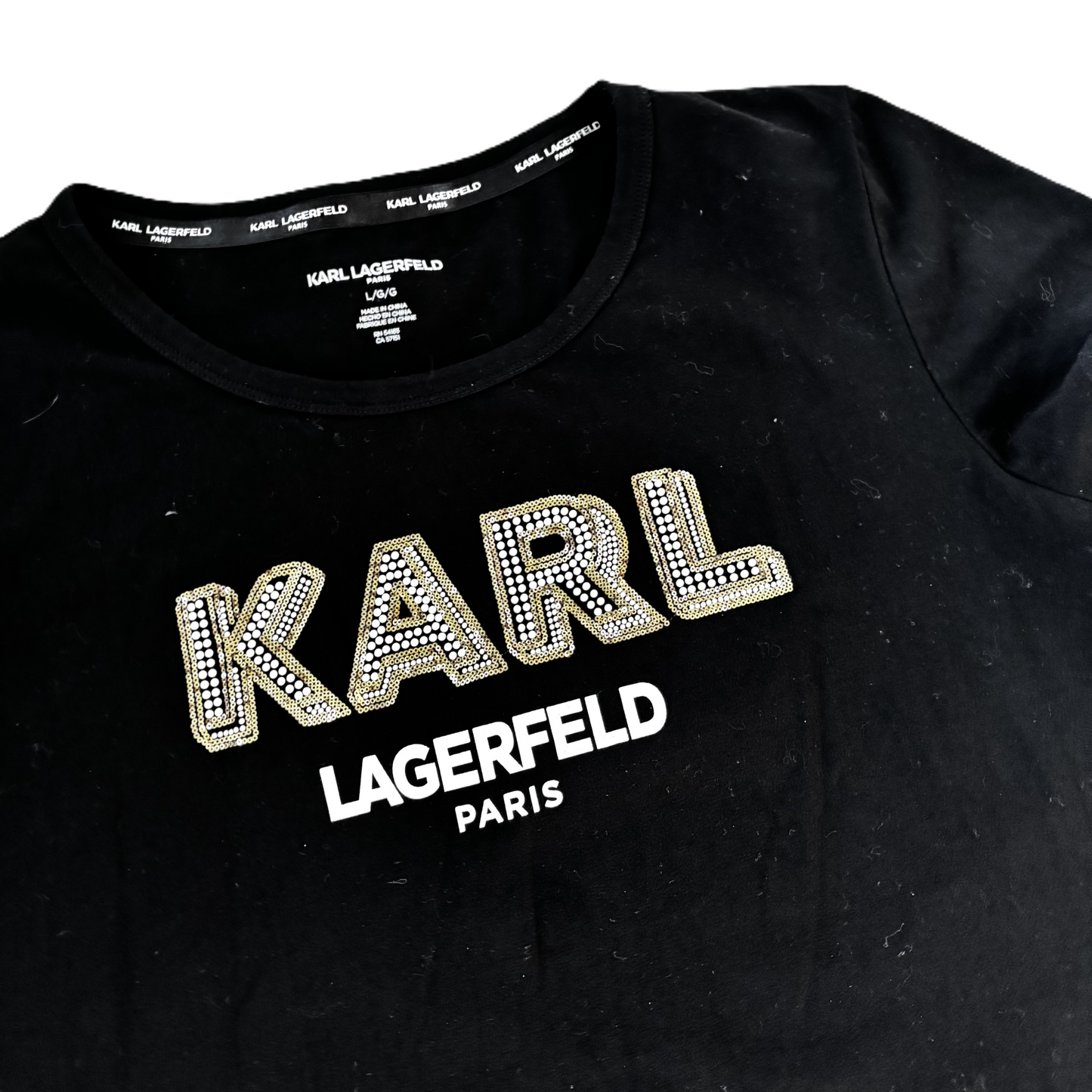 Dress Designer By Karl Lagerfeld In Black, Size: L