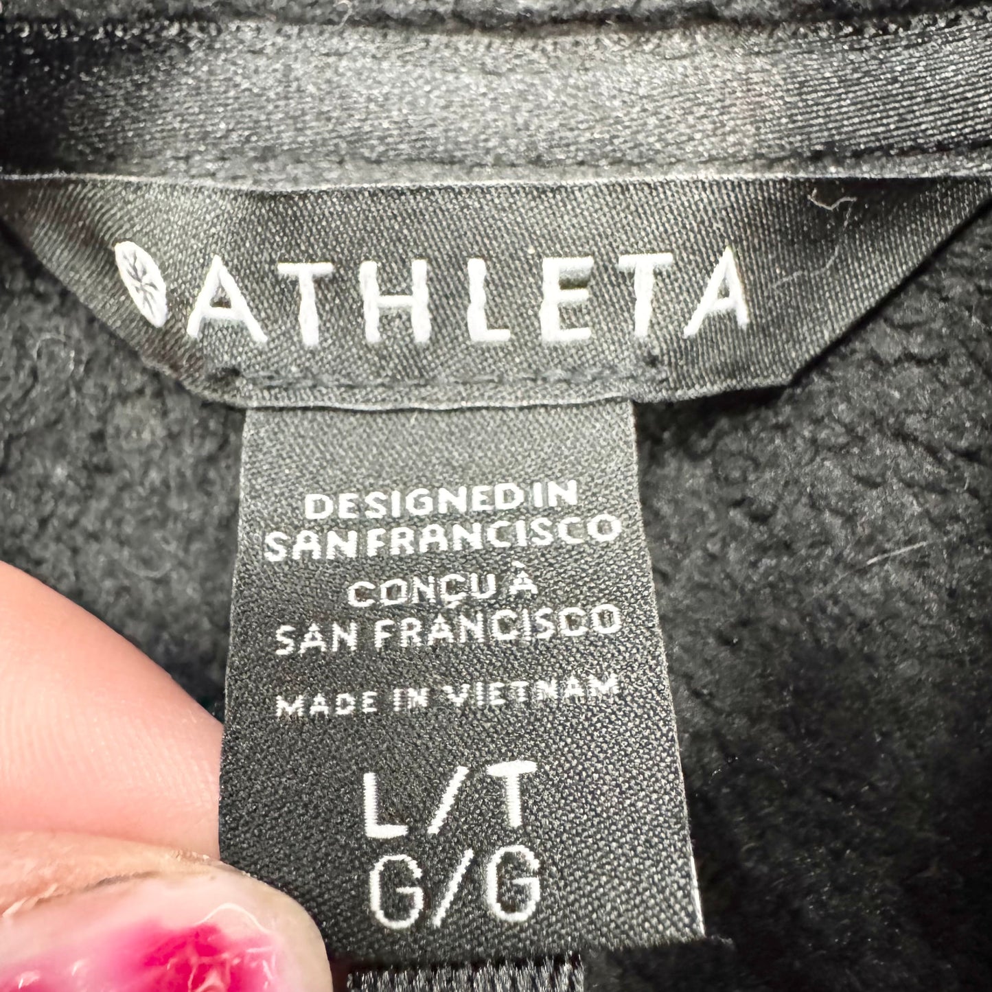 Athletic Jacket By Athleta In Black, Size: Lt