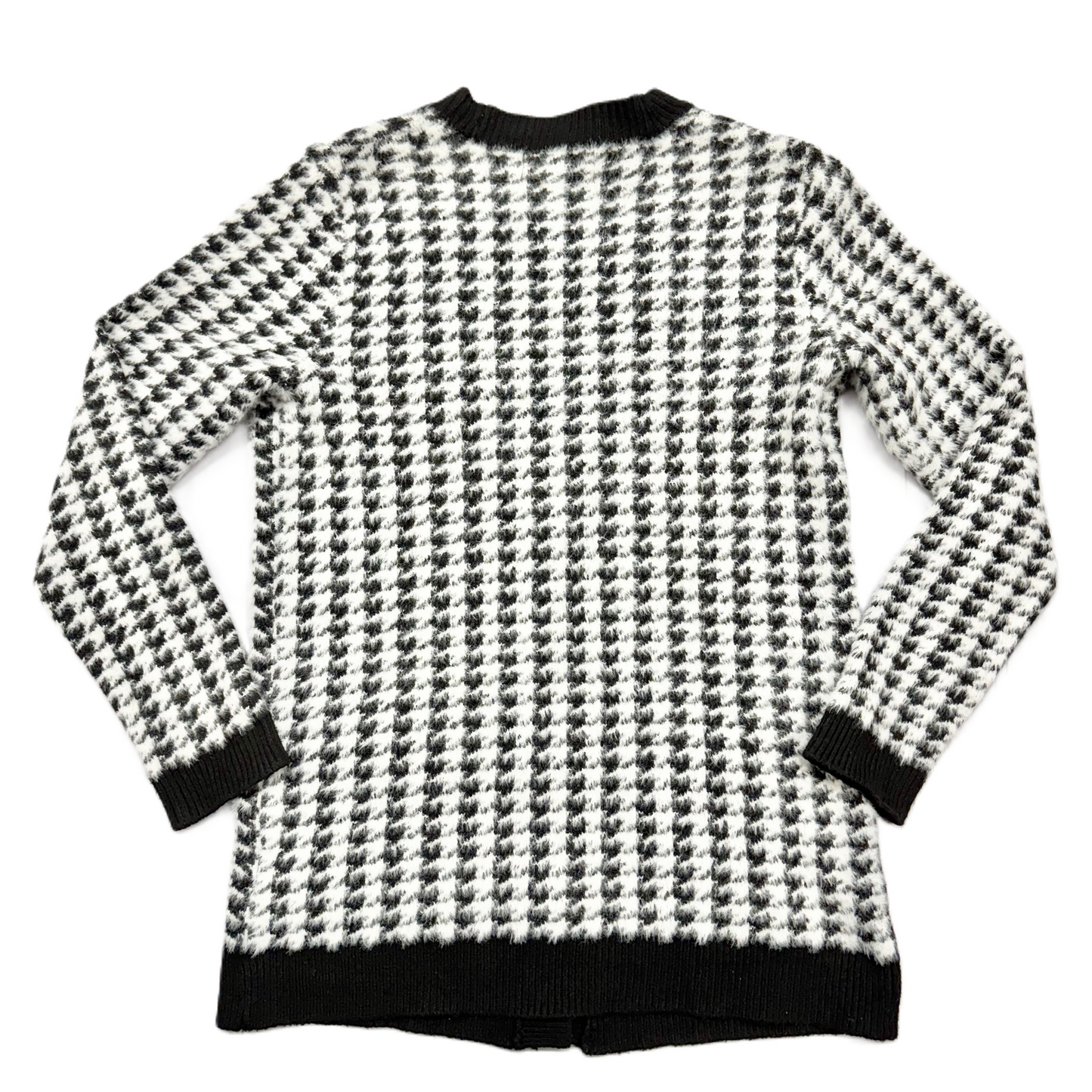 Sweater Cardigan By Tahari By Arthur Levine In Black & White, Size: Xs