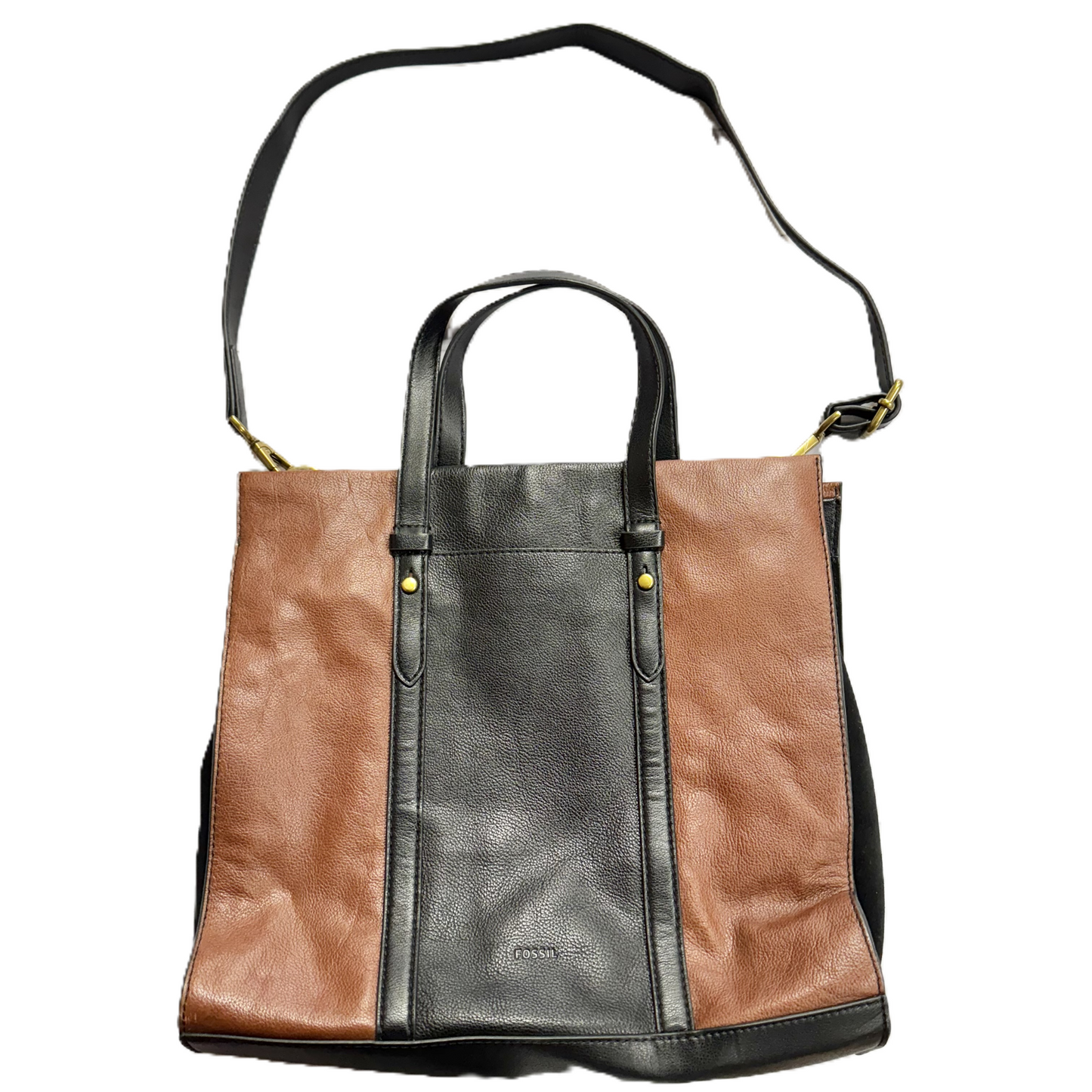 Tote Leather By Fossil, Size: Medium