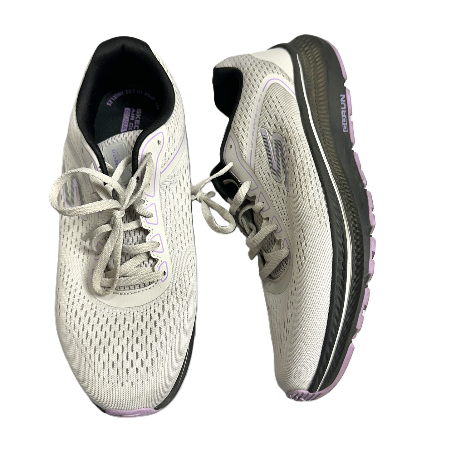 Shoes Athletic By Skechers In Grey & Purple, Size: 11