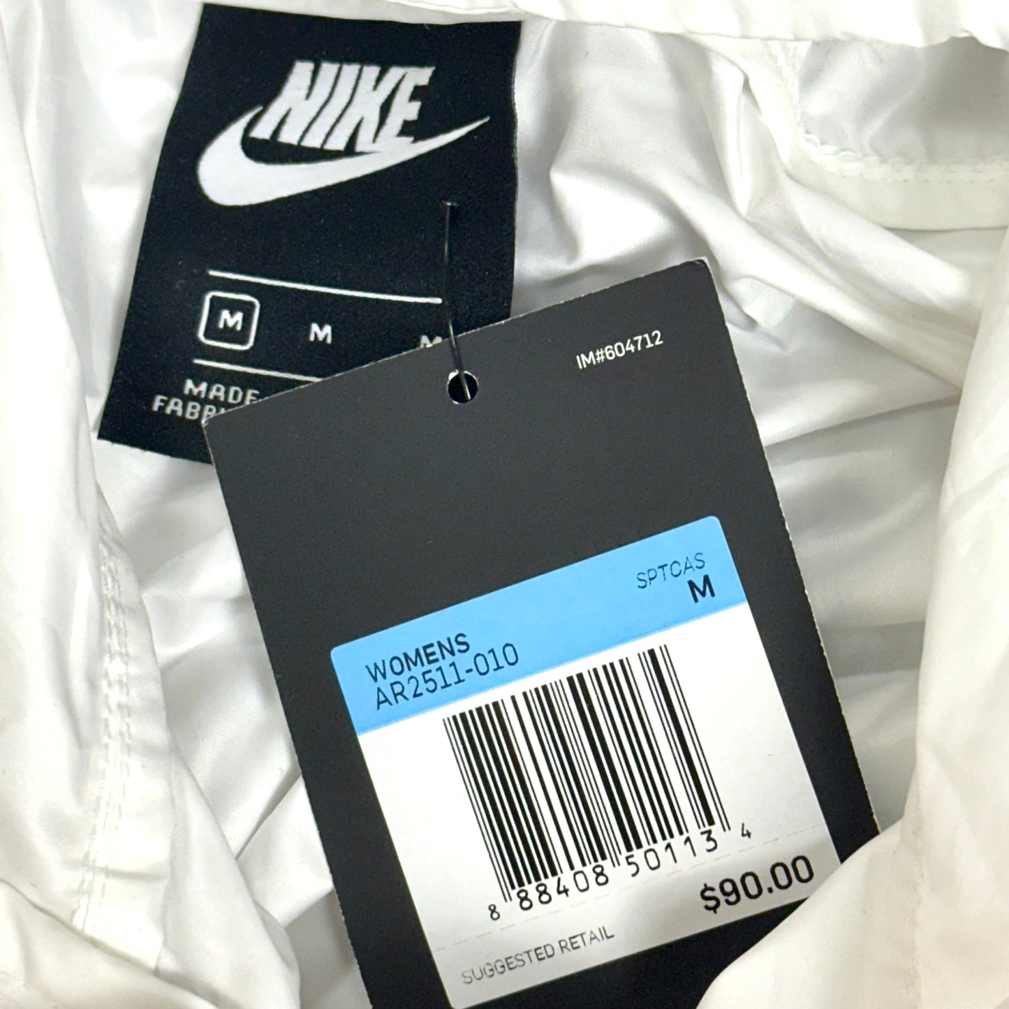 Athletic Jacket By Nike Apparel In Black & White, Size: M