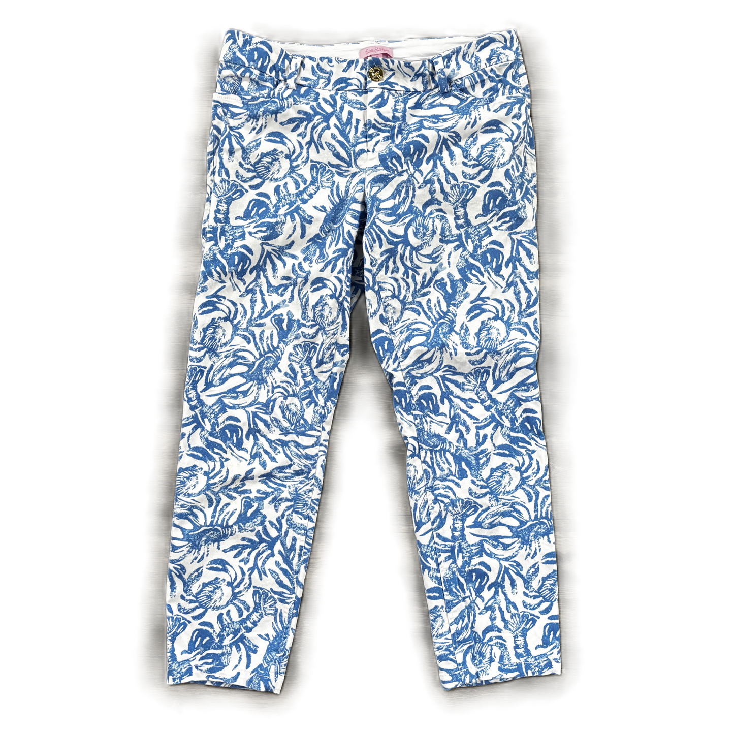 Pants Designer By Lilly Pulitzer In Blue & White, Size: 8