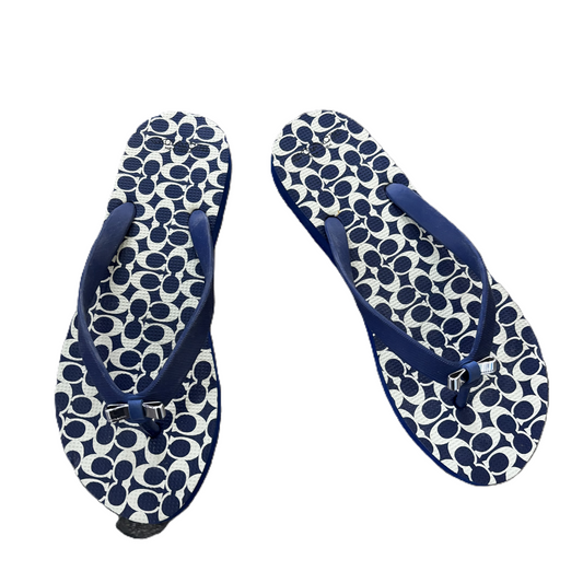 Sandals Designer By Coach In Navy, Size: 9.5