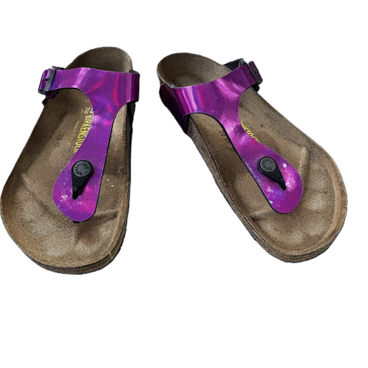 Sandals Flats By Birkenstock In Purple, Size: 8