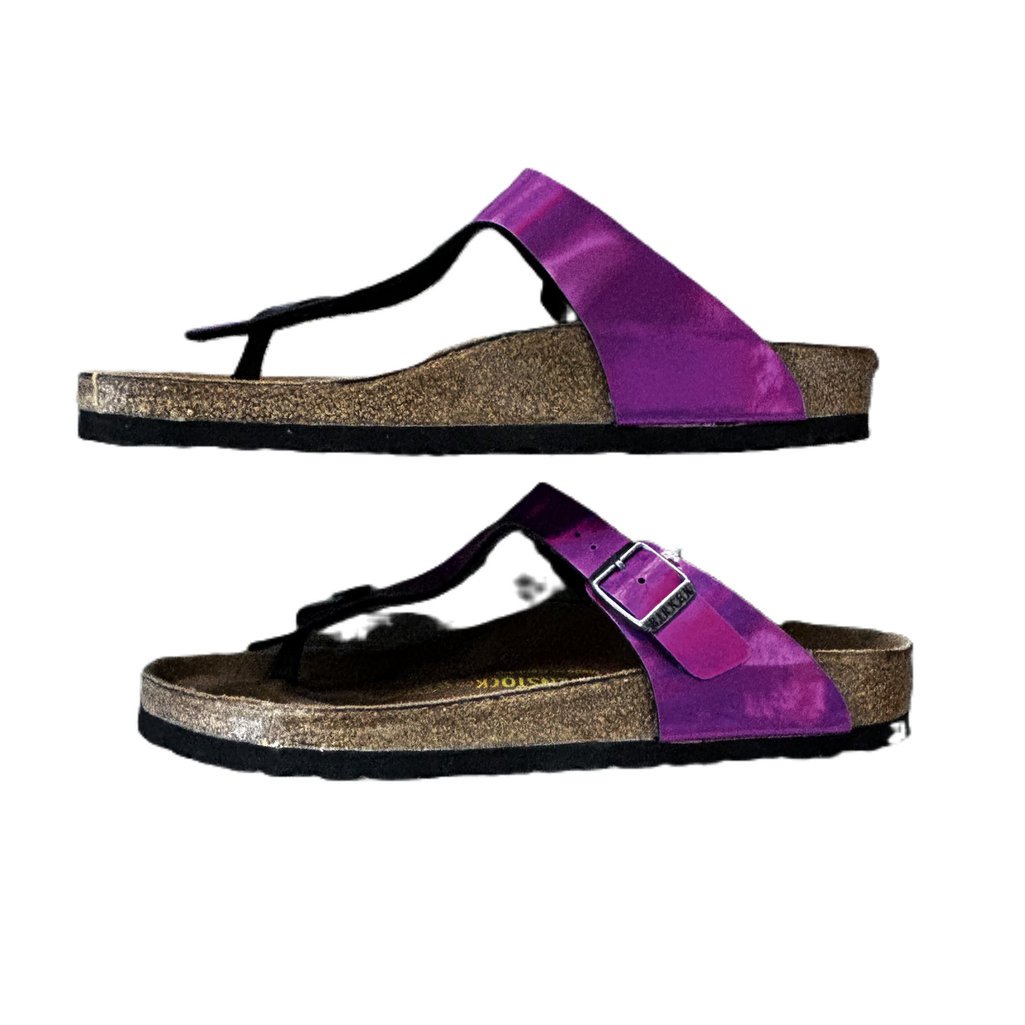 Sandals Flats By Birkenstock In Purple, Size: 8