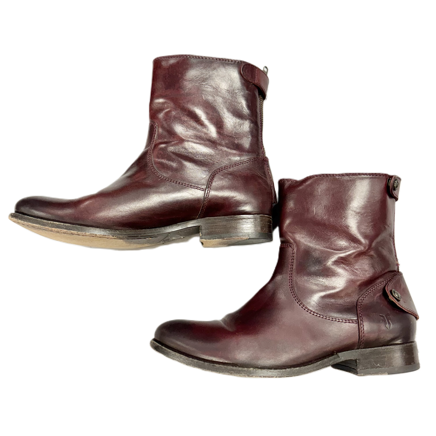 Boots Designer By Frye In Maroon, Size: 7