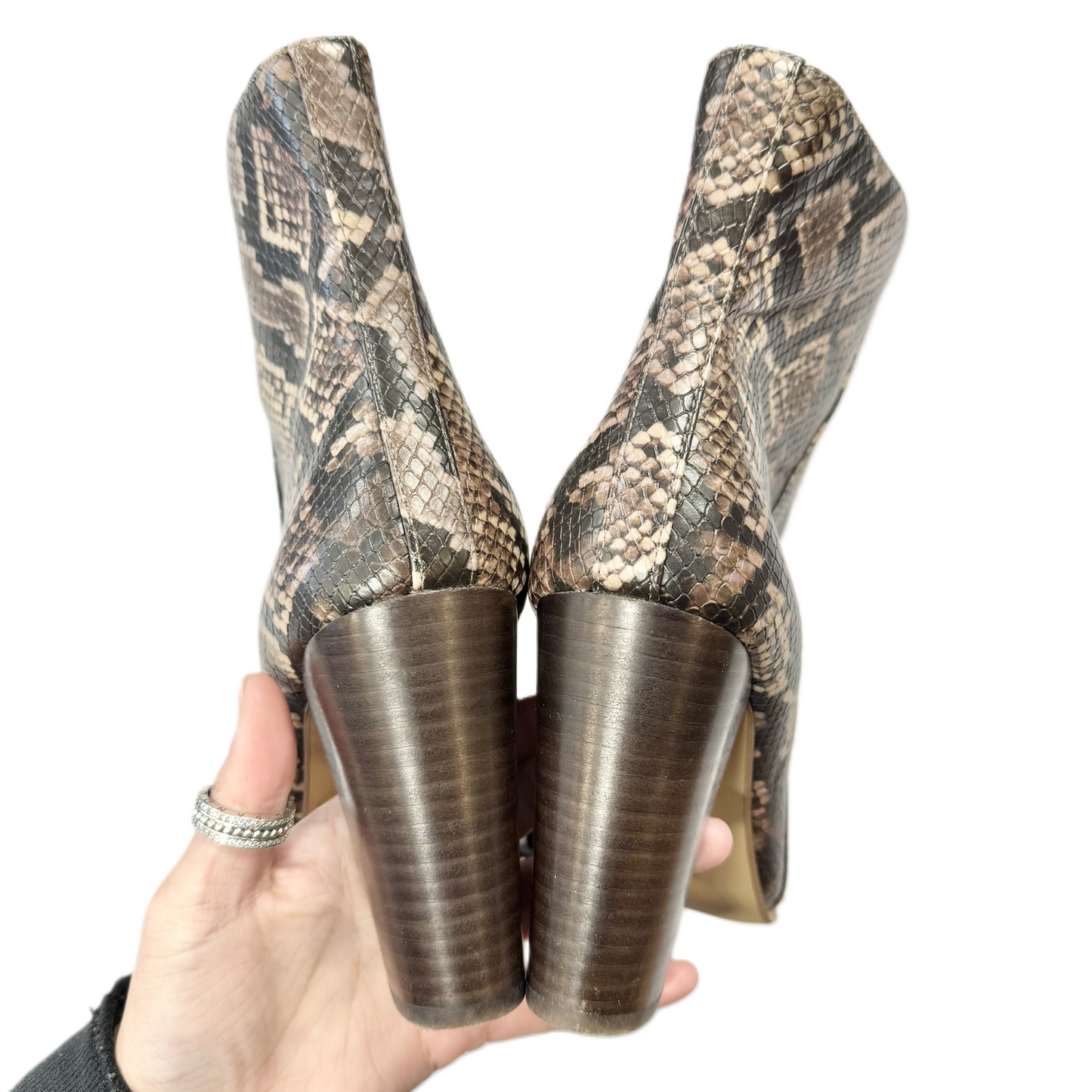 Boots Ankle Heels By Jennifer Lopez In Snakeskin Print, Size: 9.5