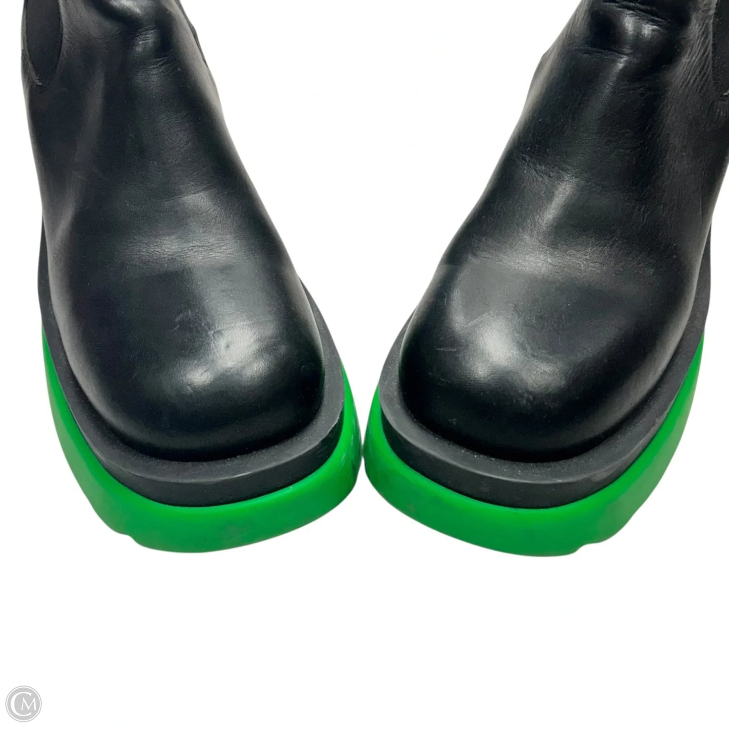 Boots Luxury Designer By Bottega Veneta In Black & Green, Size: 7