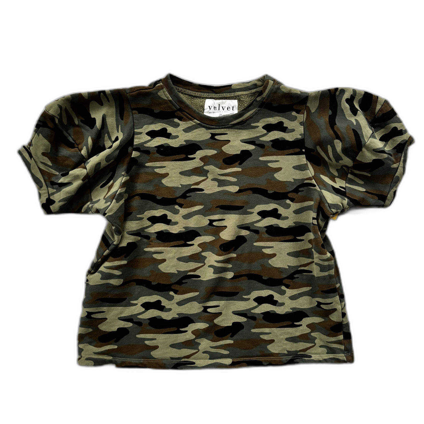 Top Short Sleeve By Velvet In Camouflage Print, Size: Xs