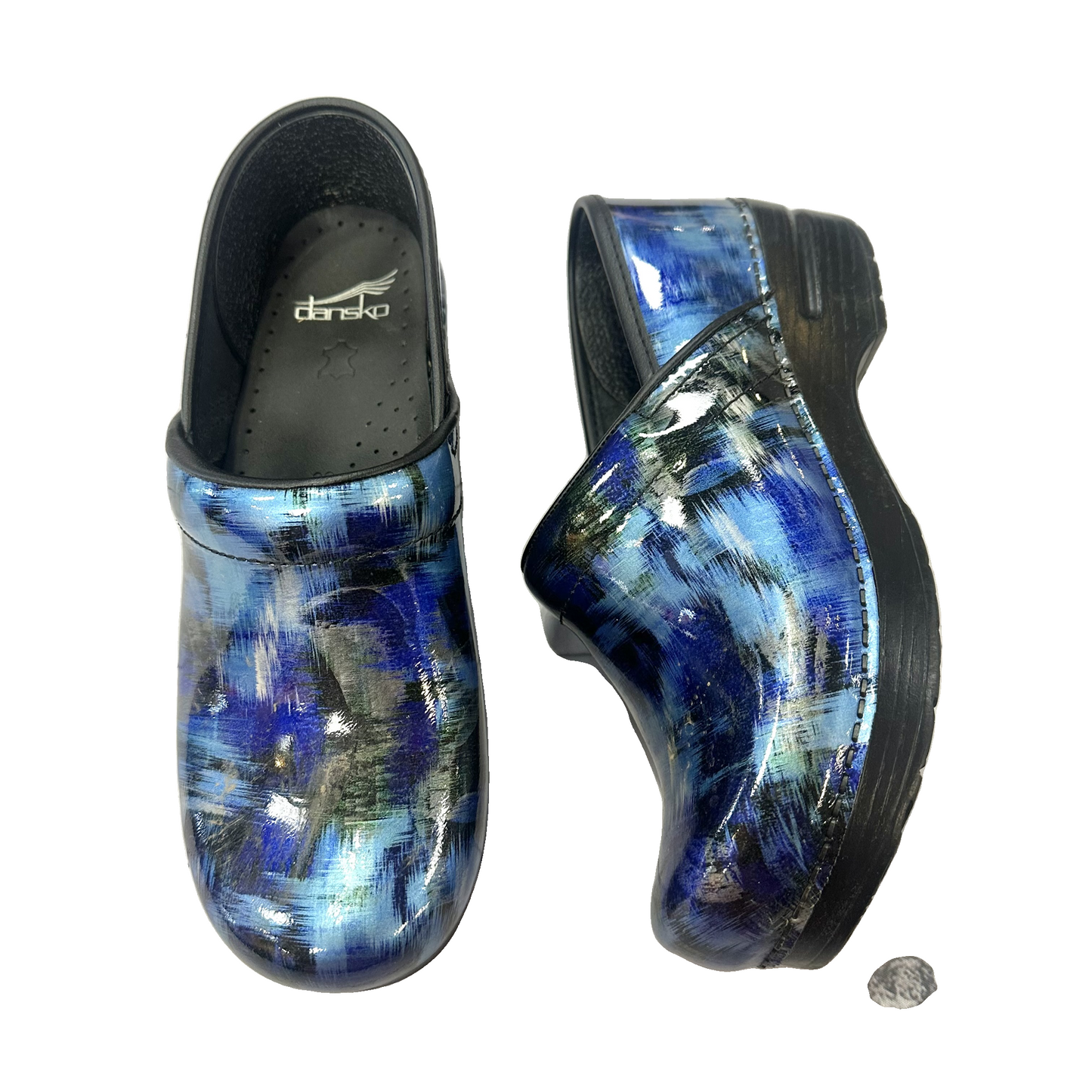 Shoes Flats By Dansko In Black & Blue, Size: 8.5