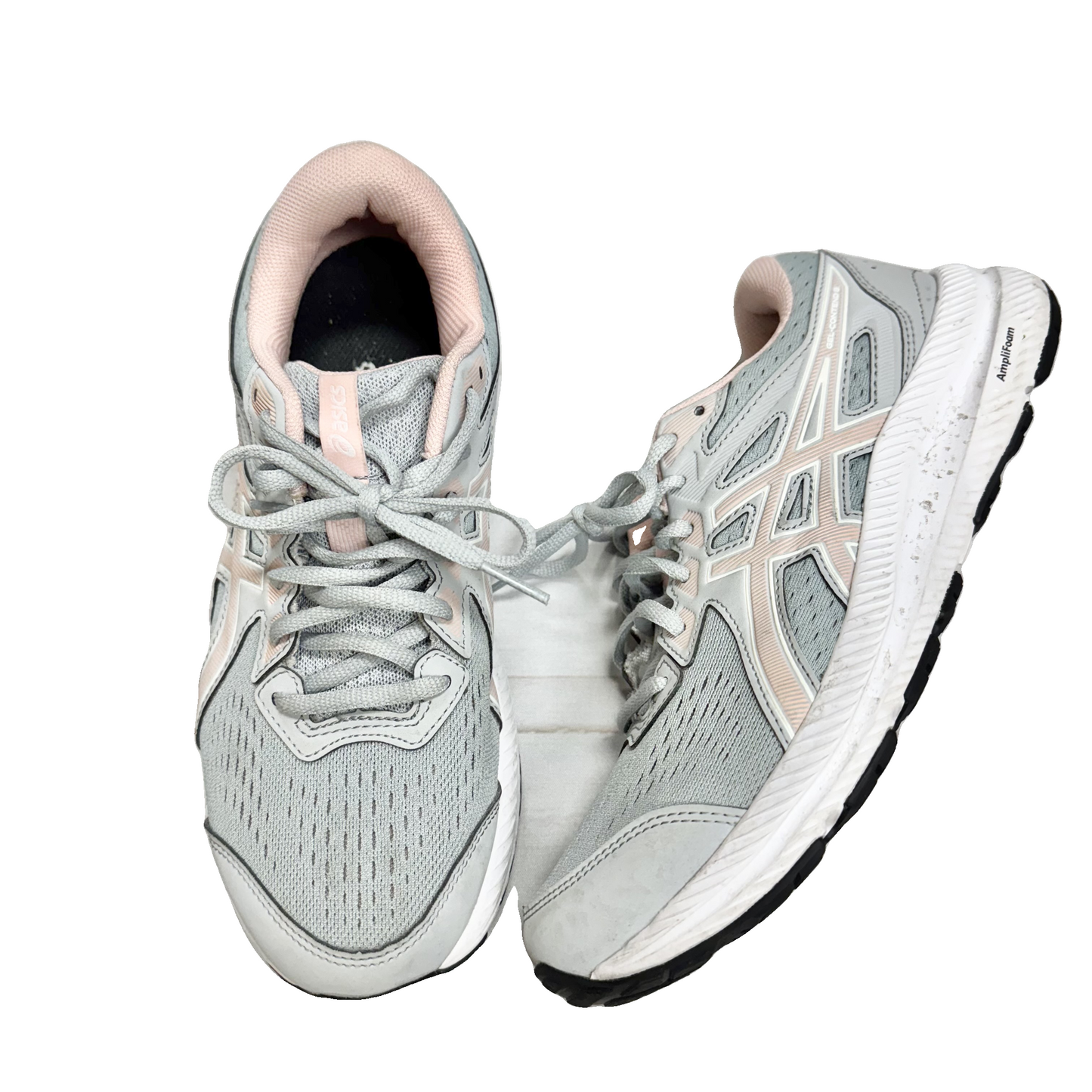 Shoes Athletic By Asics In Grey & Pink, Size: 8.5