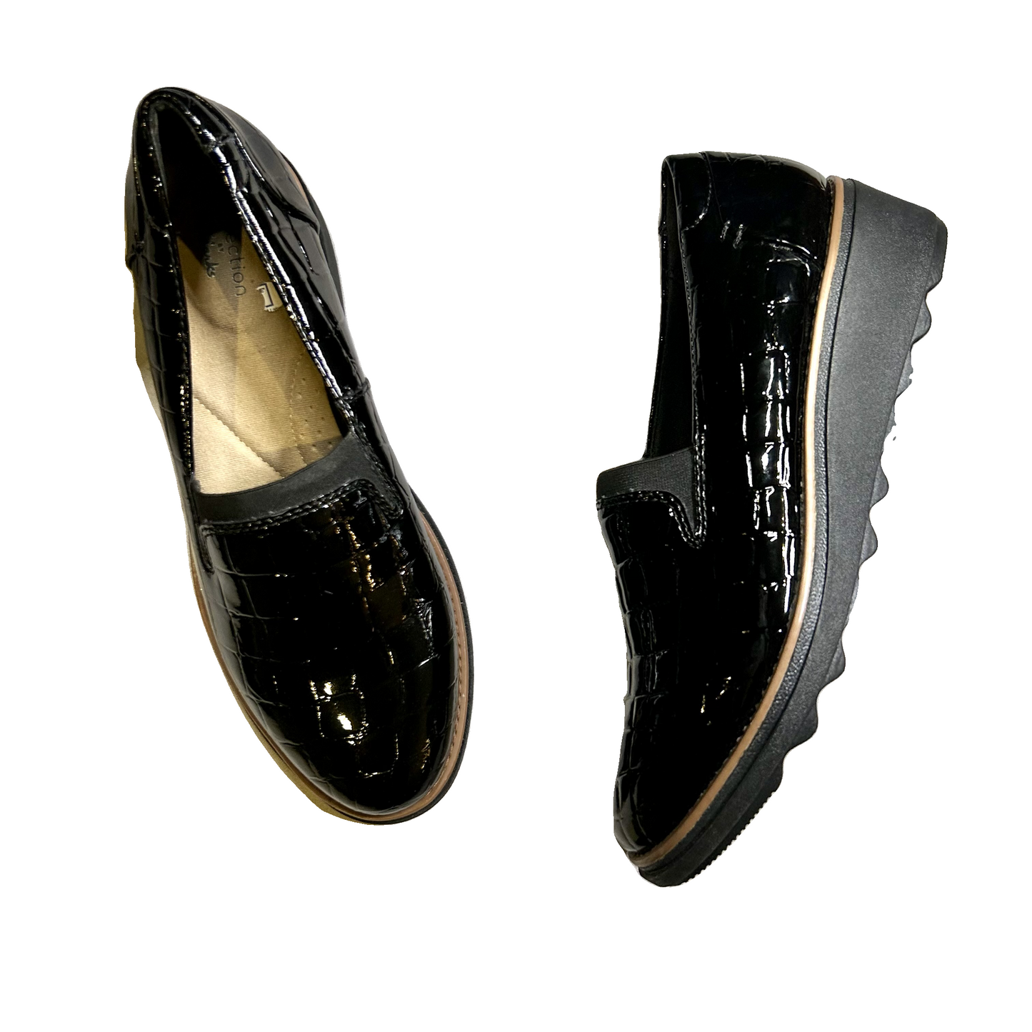 Shoes Flats By Clarks In Black, Size: 7