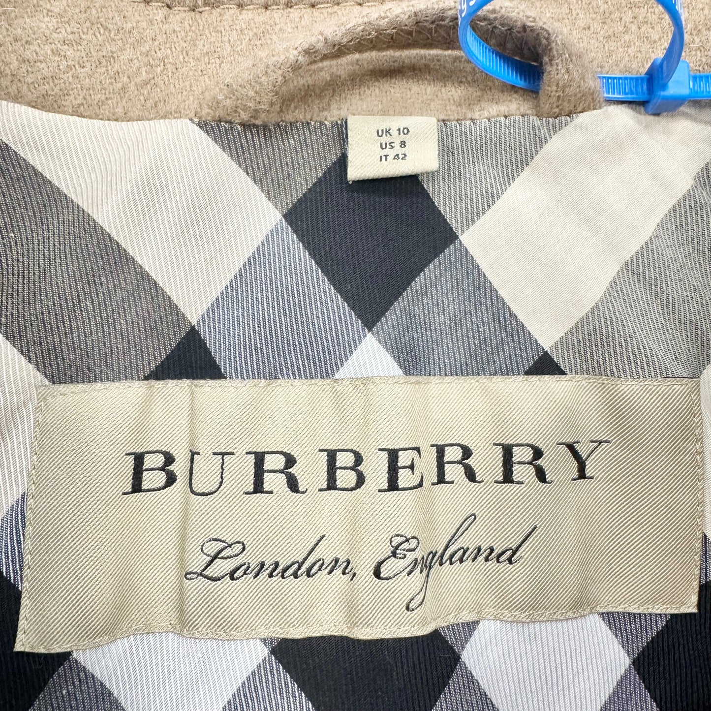 Coat Luxury Designer By Burberry In Brown, Size: M