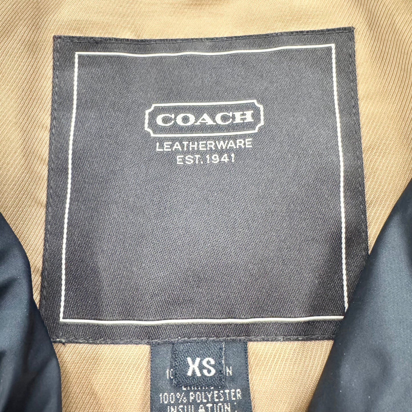 Jacket Designer By Coach In Black, Size: Xs