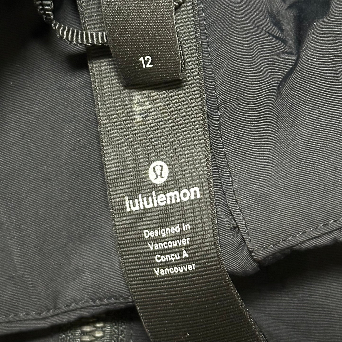 Athletic Jacket By Lululemon In Black, Size: 12