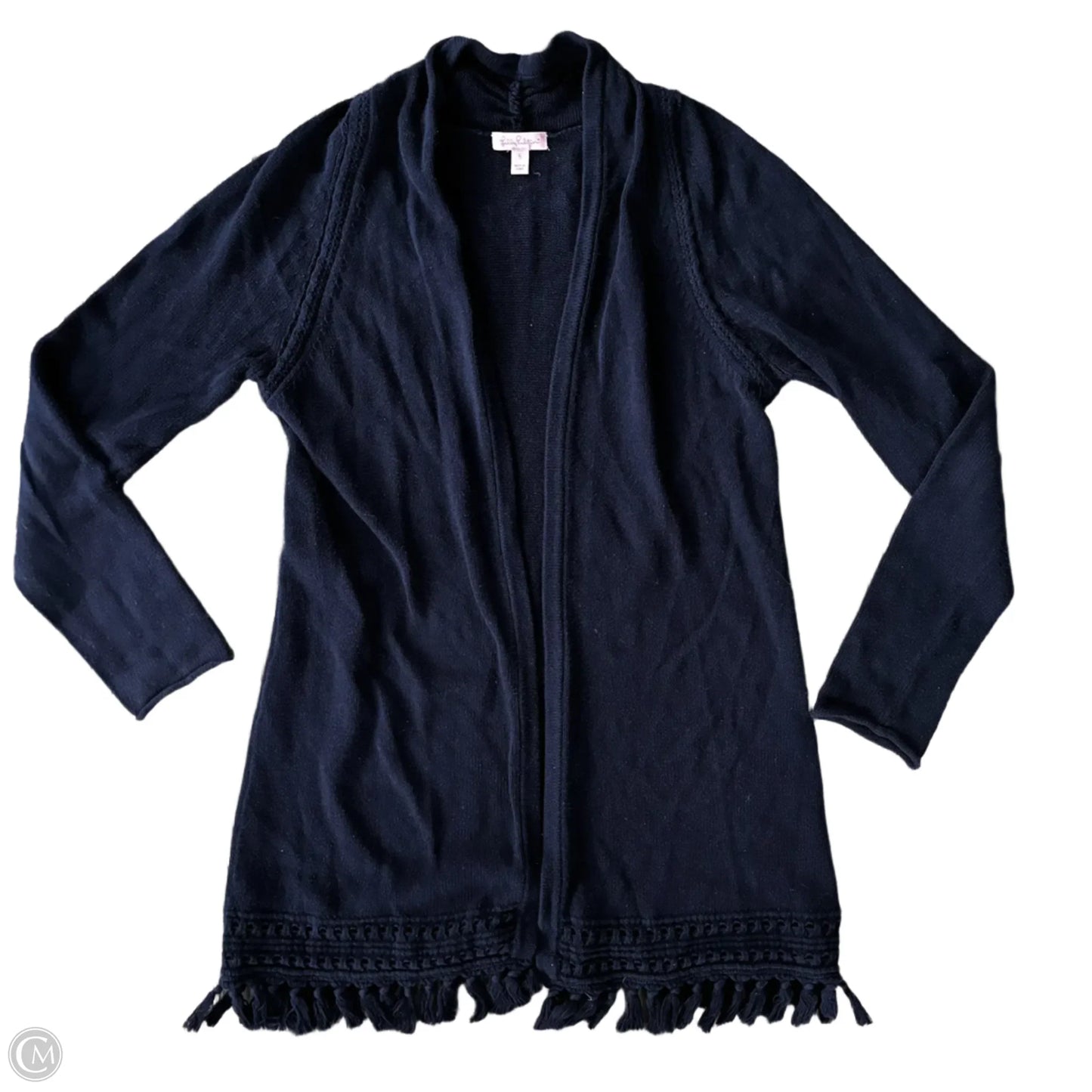 Sweater Cardigan Designer By Lilly Pulitzer In Navy, Size: L