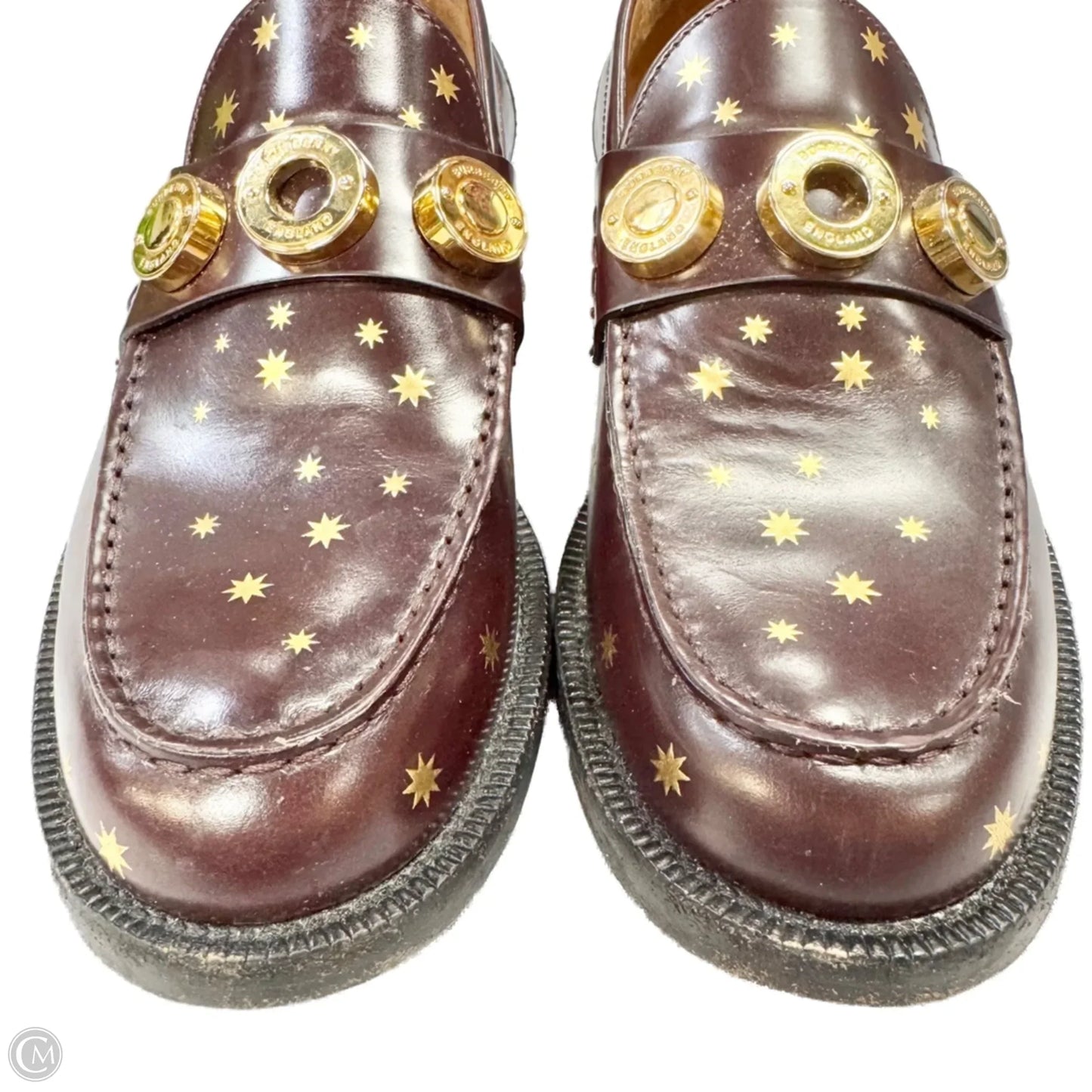 Shoes Luxury Designer By Burberry In Purple, Size: 8.5