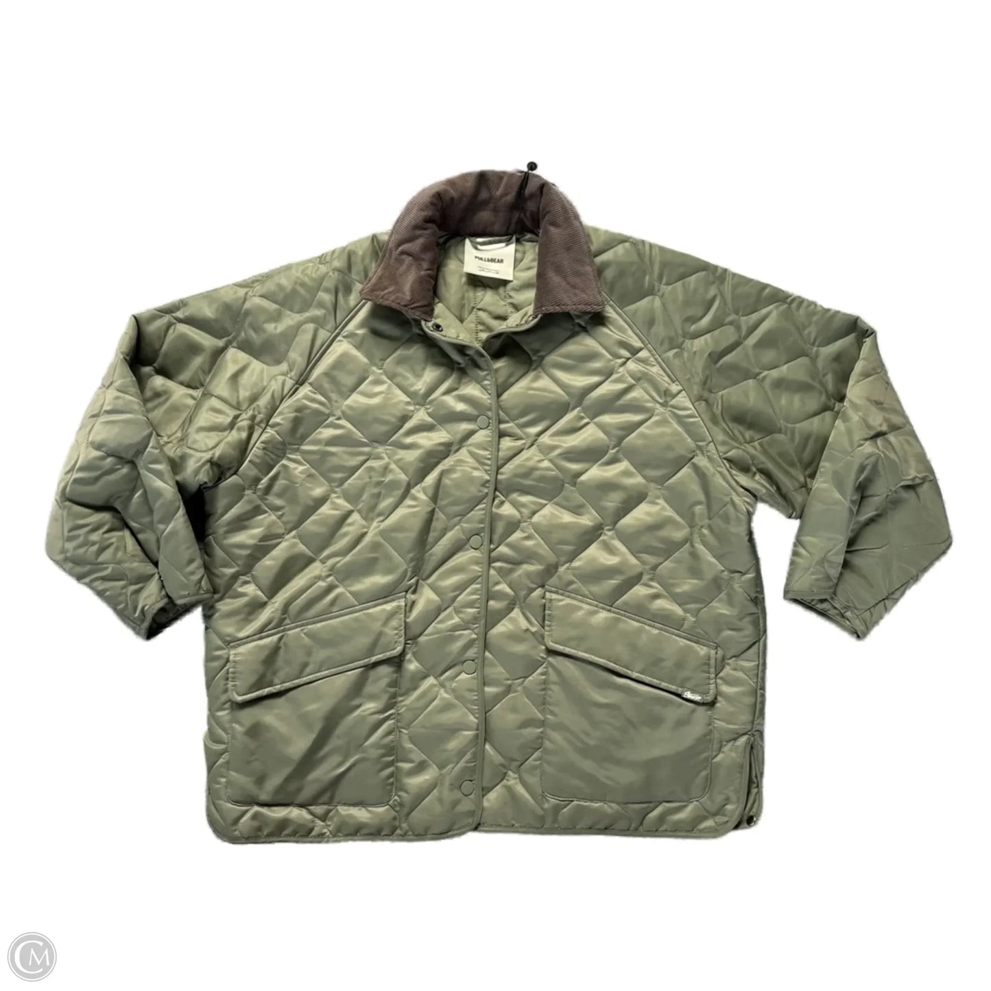 Jacket Puffer & Quilted By Pull & Bear In Green, Size: M