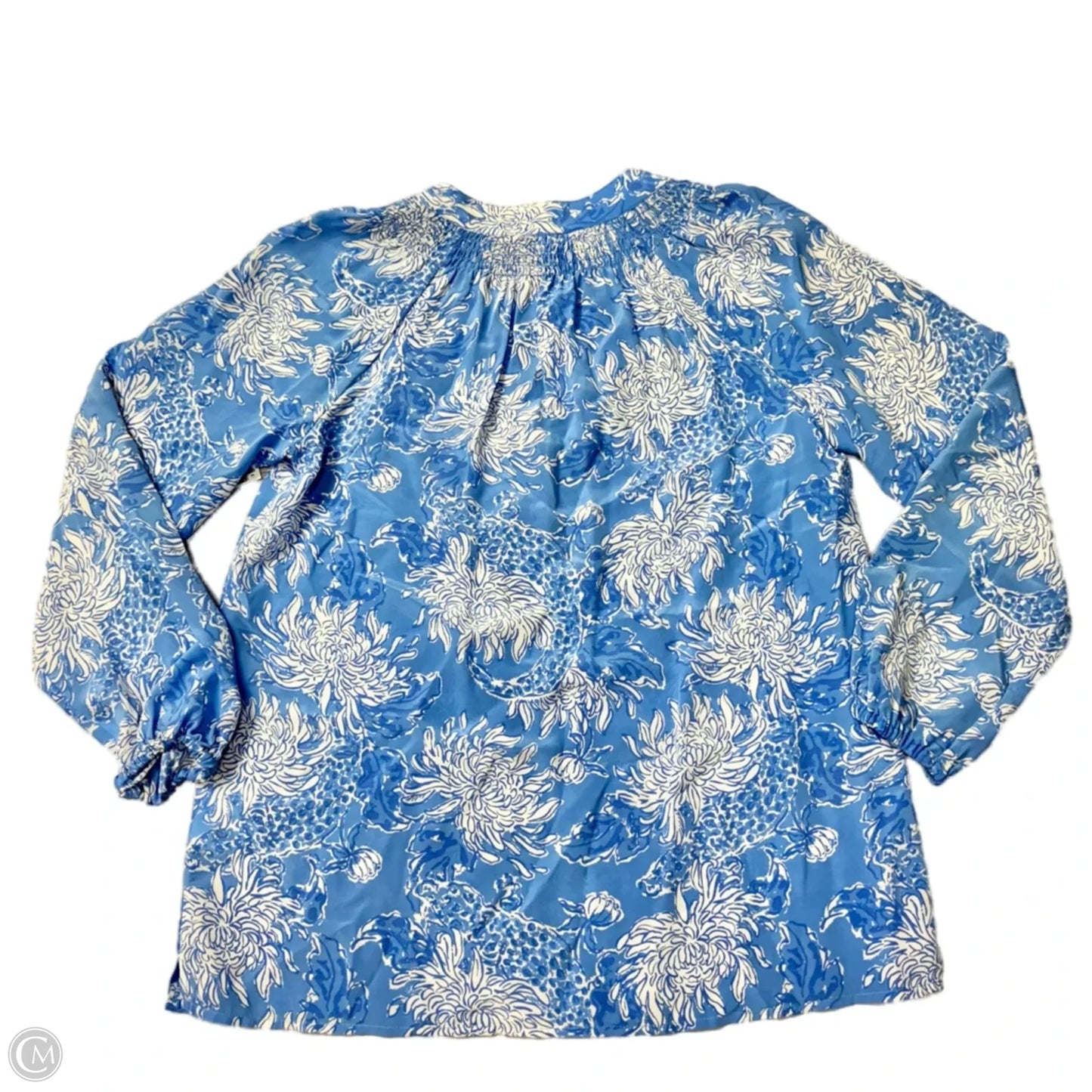 Top Long Sleeve Designer By Lilly Pulitzer In Blue & White, Size: Xs