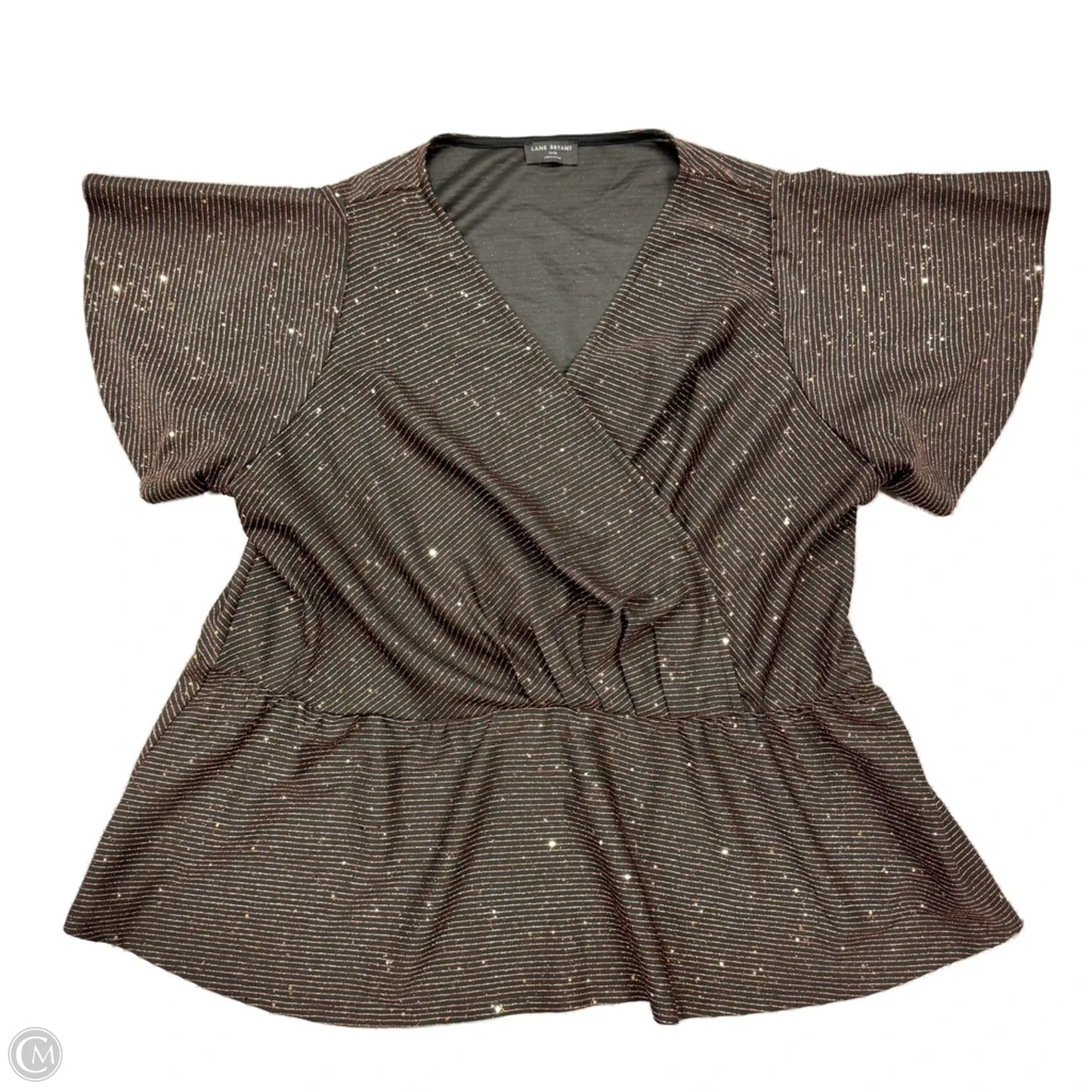 Top Short Sleeve By Lane Bryant In Brown, Size: 4x