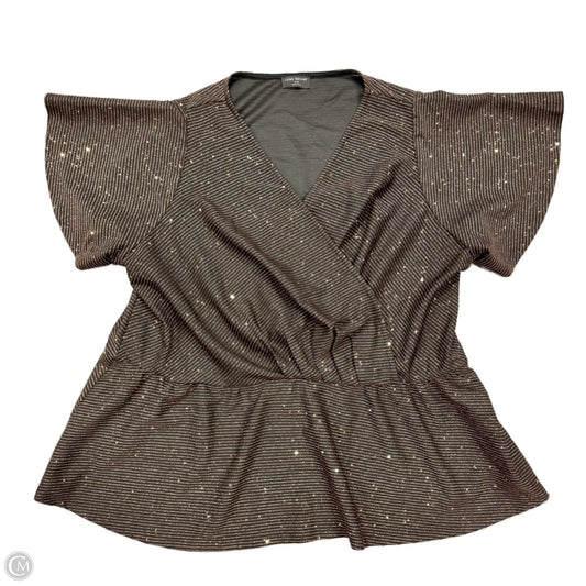 Top Short Sleeve By Lane Bryant In Brown, Size: 4x