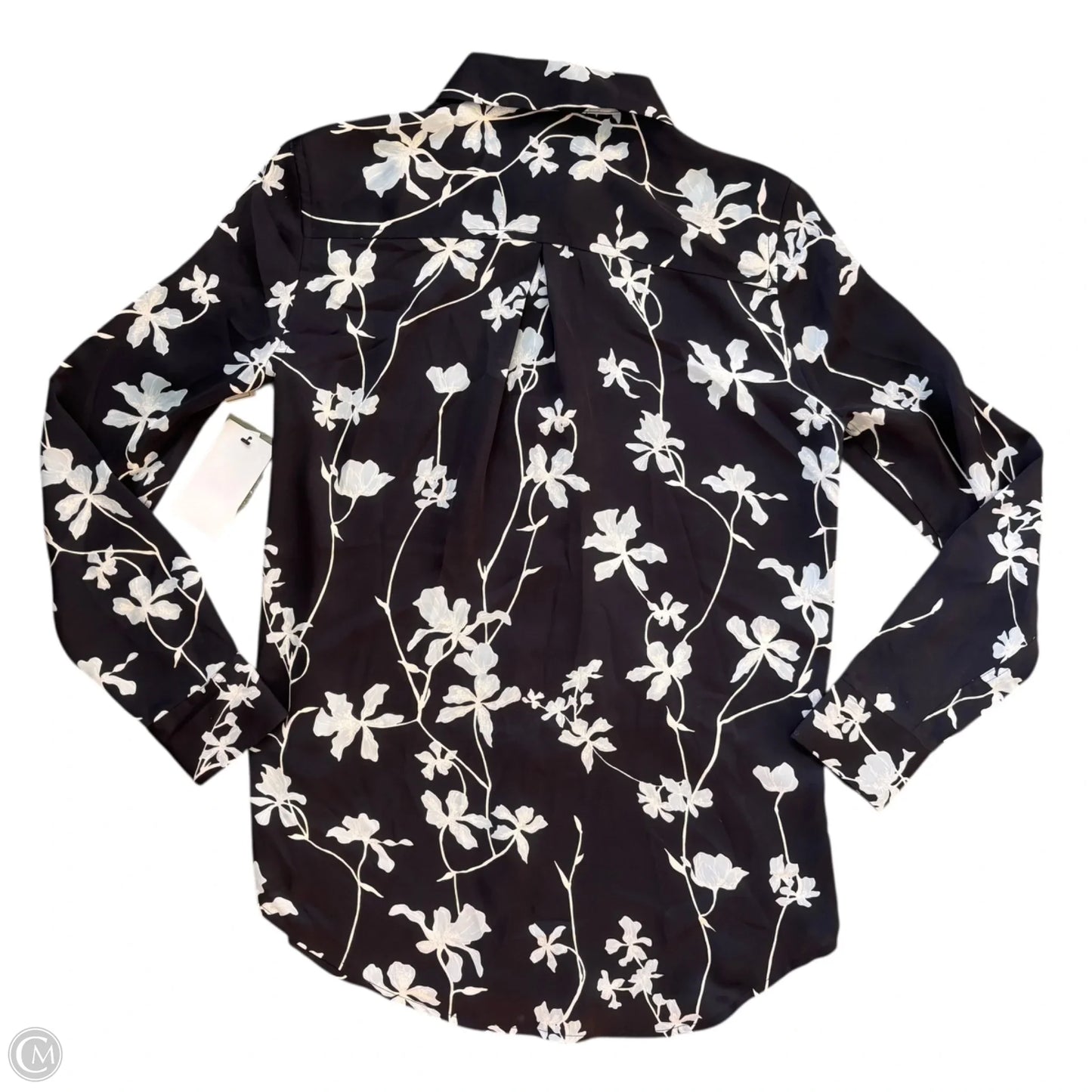 Blouse Long Sleeve By Equipment In Floral Print, Size: S