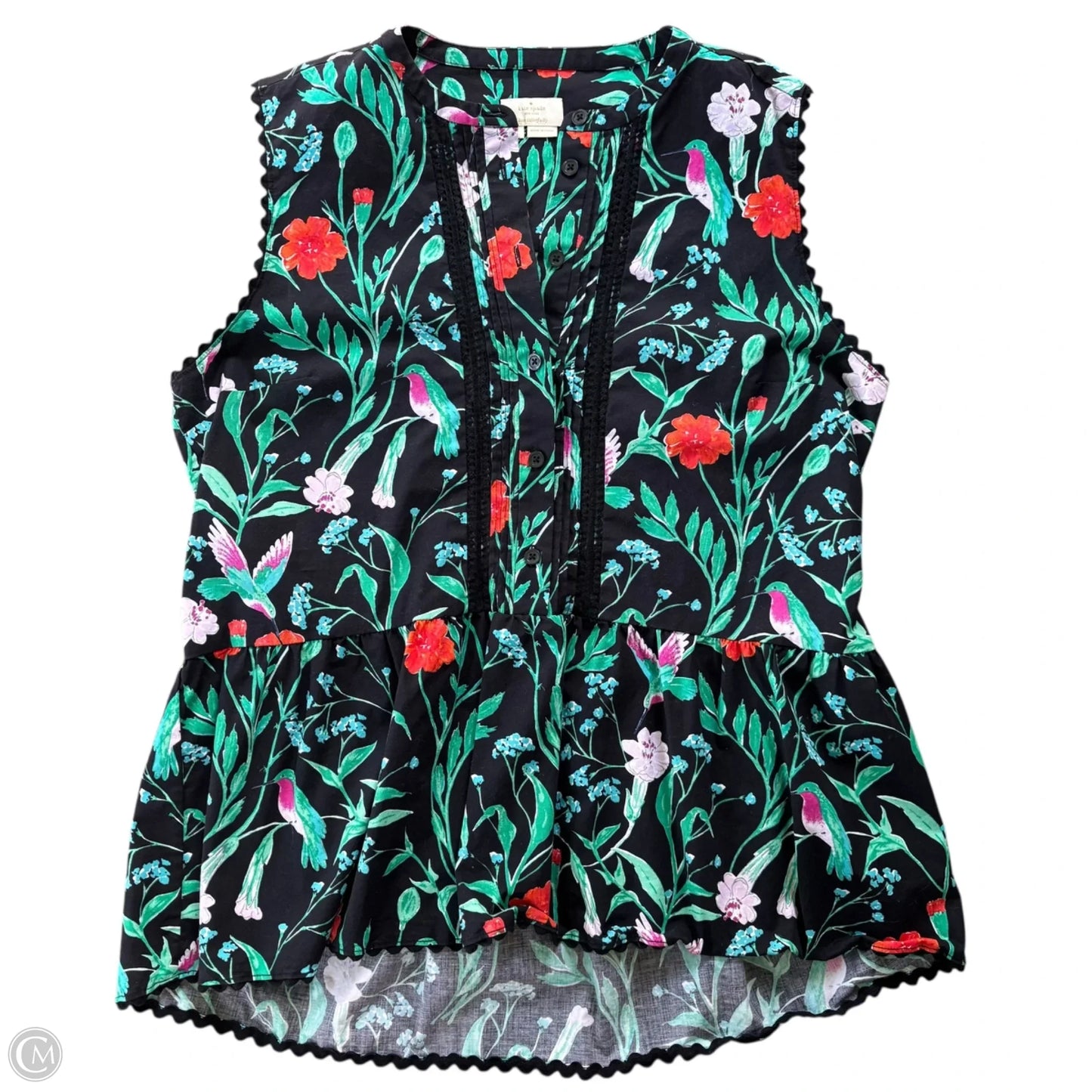 Top Sleeveless Designer By Kate Spade In Floral Print, Size: L