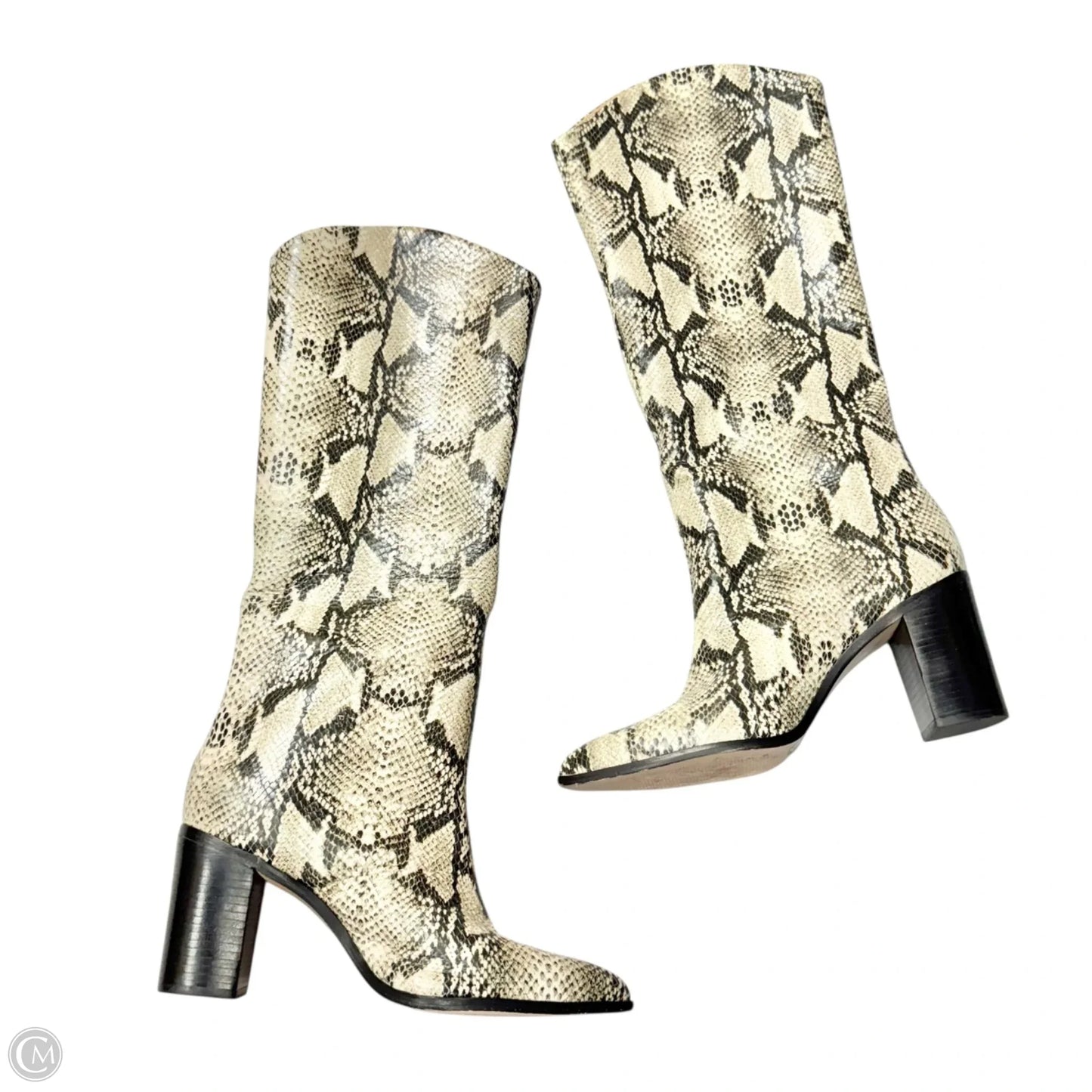 Boots Leather By Schutz In Snakeskin Print, Size: 9.5