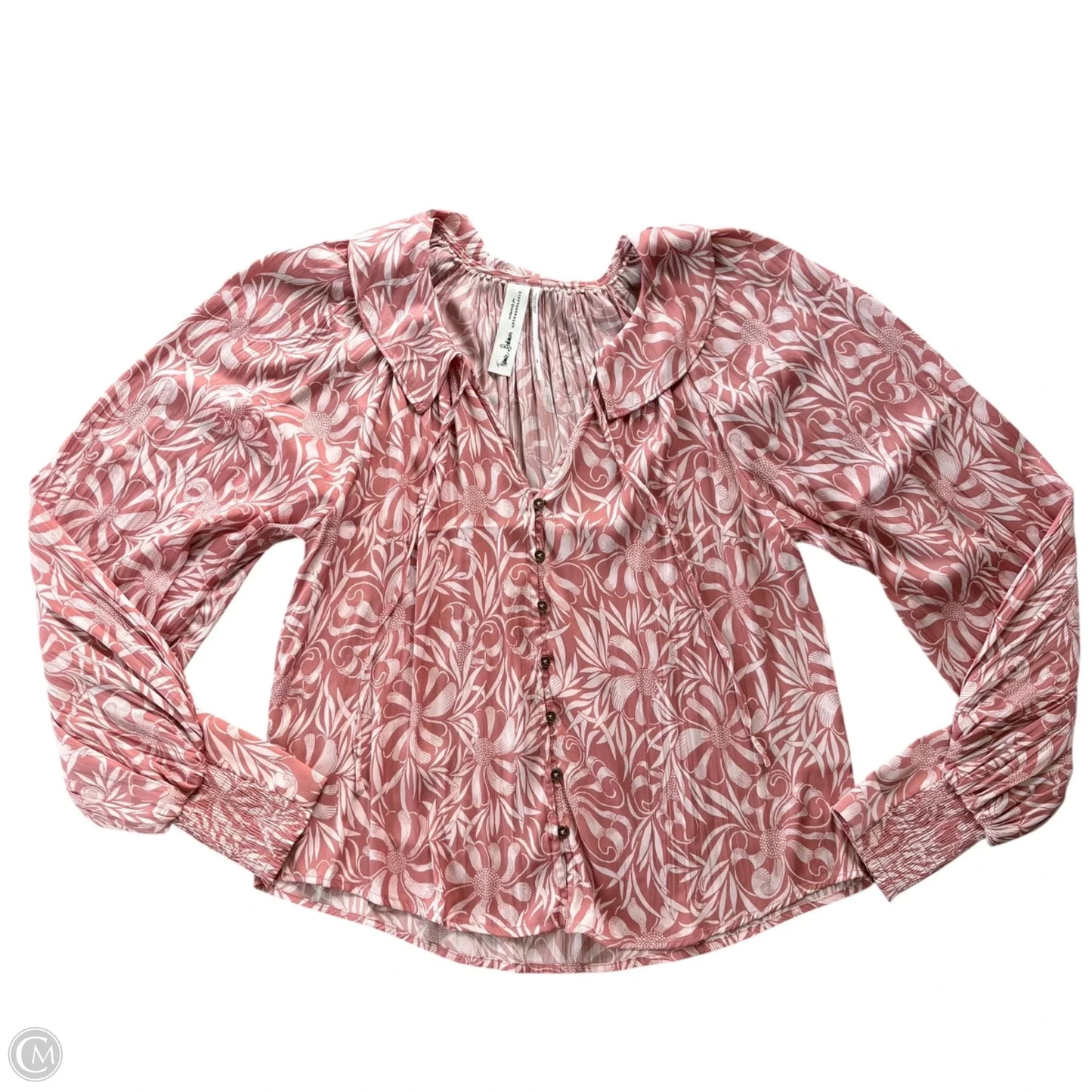 Top Long Sleeve By Anthropologie In Pink, Size: Xs