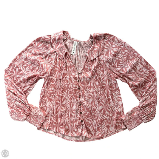 Top Long Sleeve By Anthropologie In Pink, Size: Xs